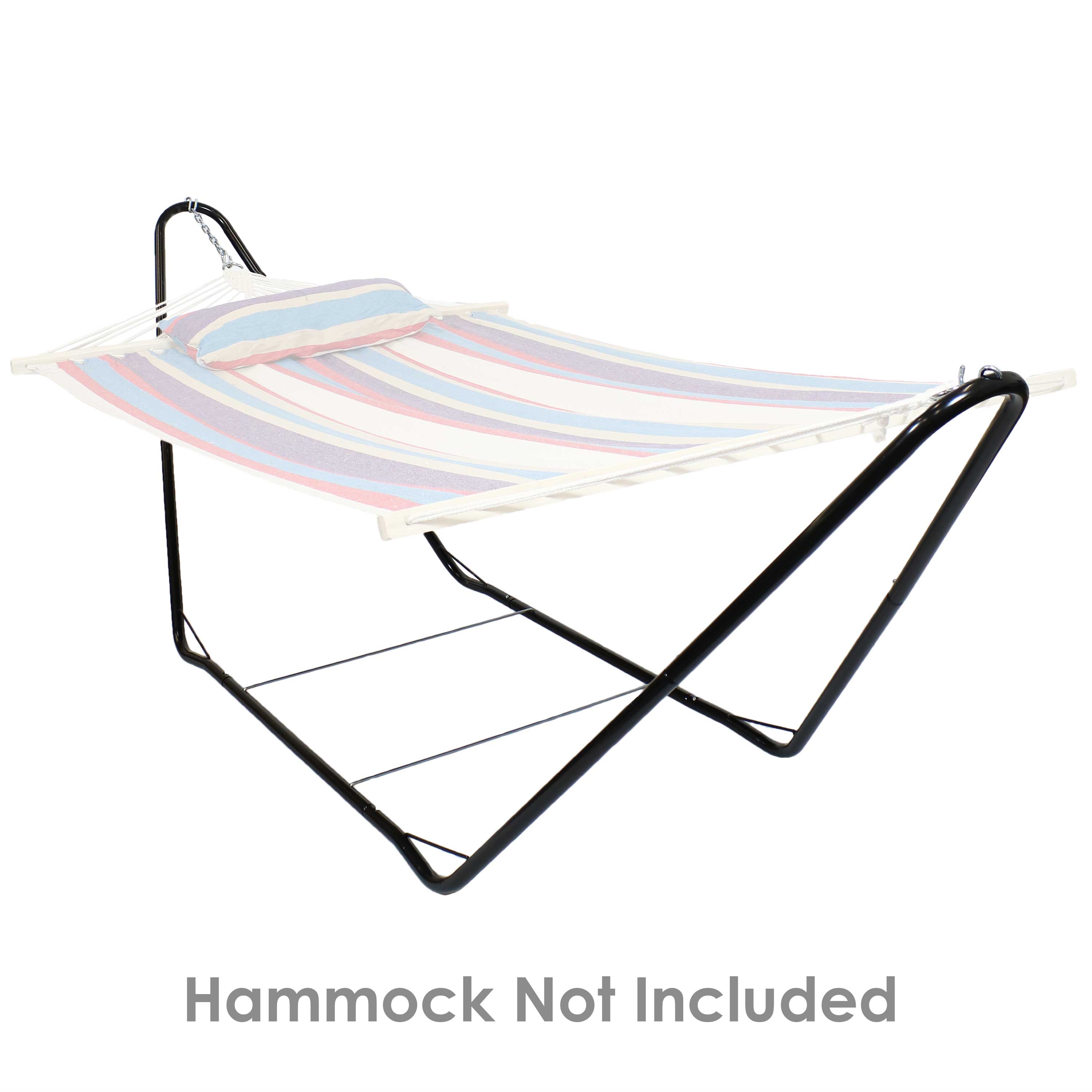 Black Heavy-Duty Steel Portable Hammock Stand, 10' Capacity