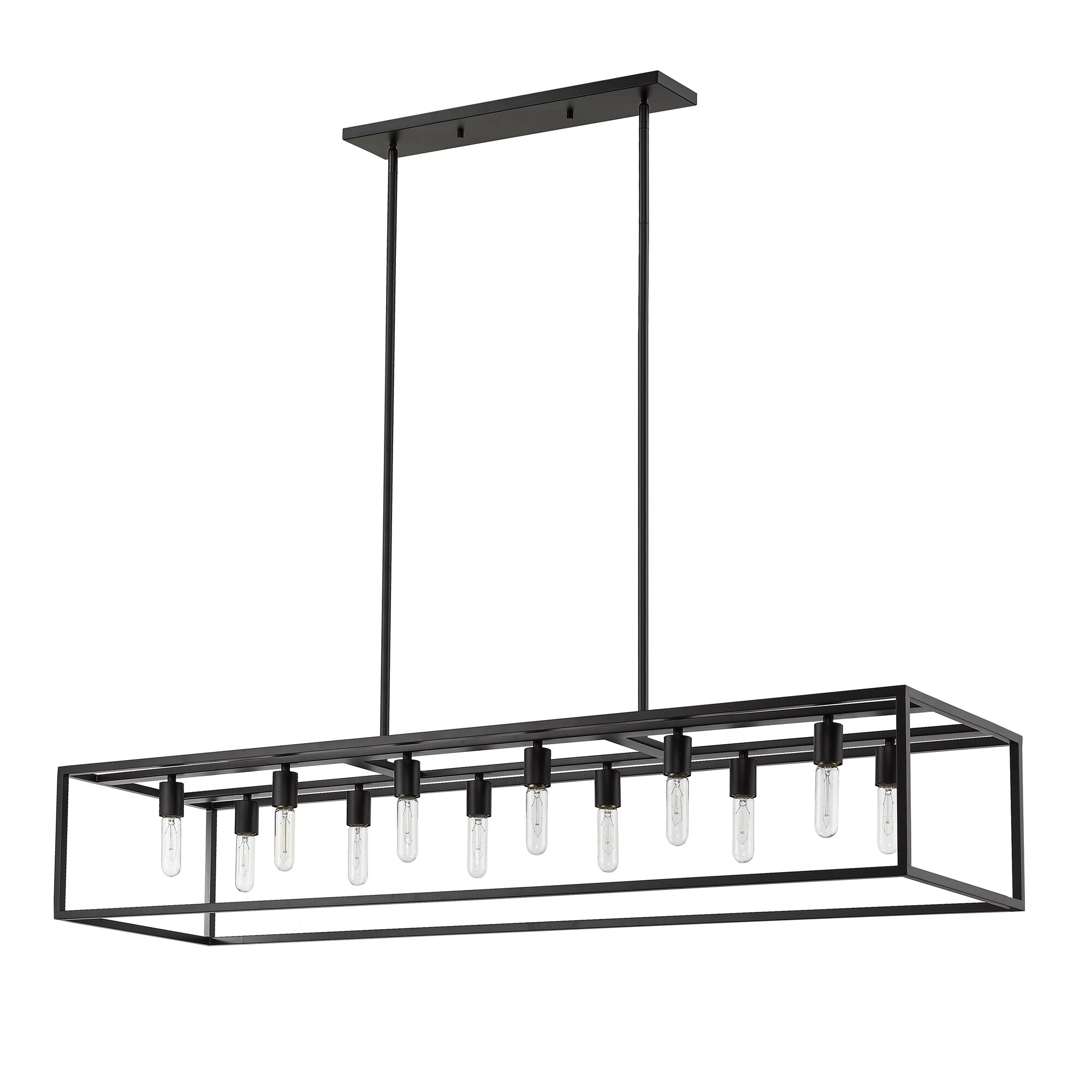 Acclaim Lighting Cobar 12-Light Matte Black Transitional Linear Hanging ...