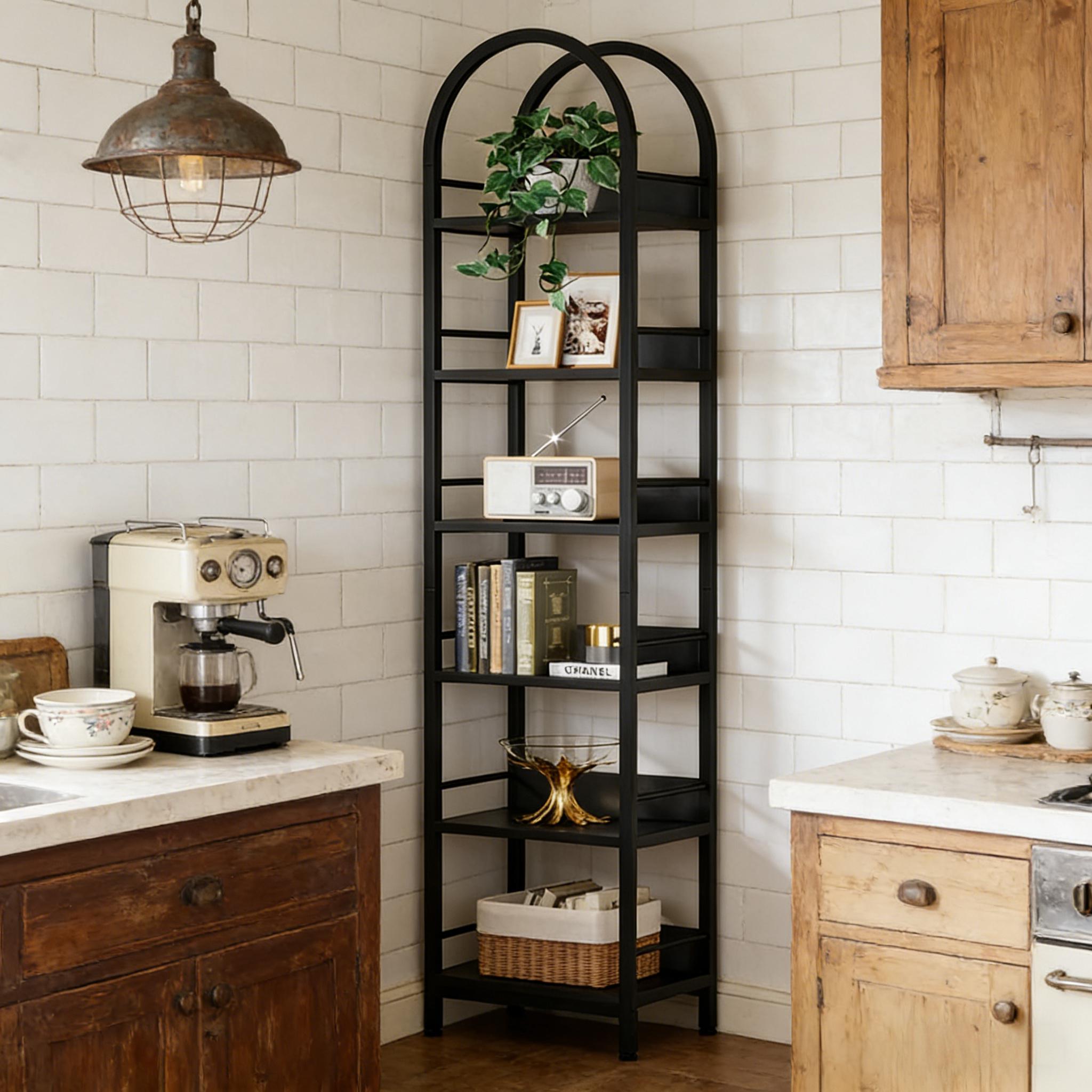 JUSHUA - 3-Tier Bookcase with Adjustable Shelves White Finish