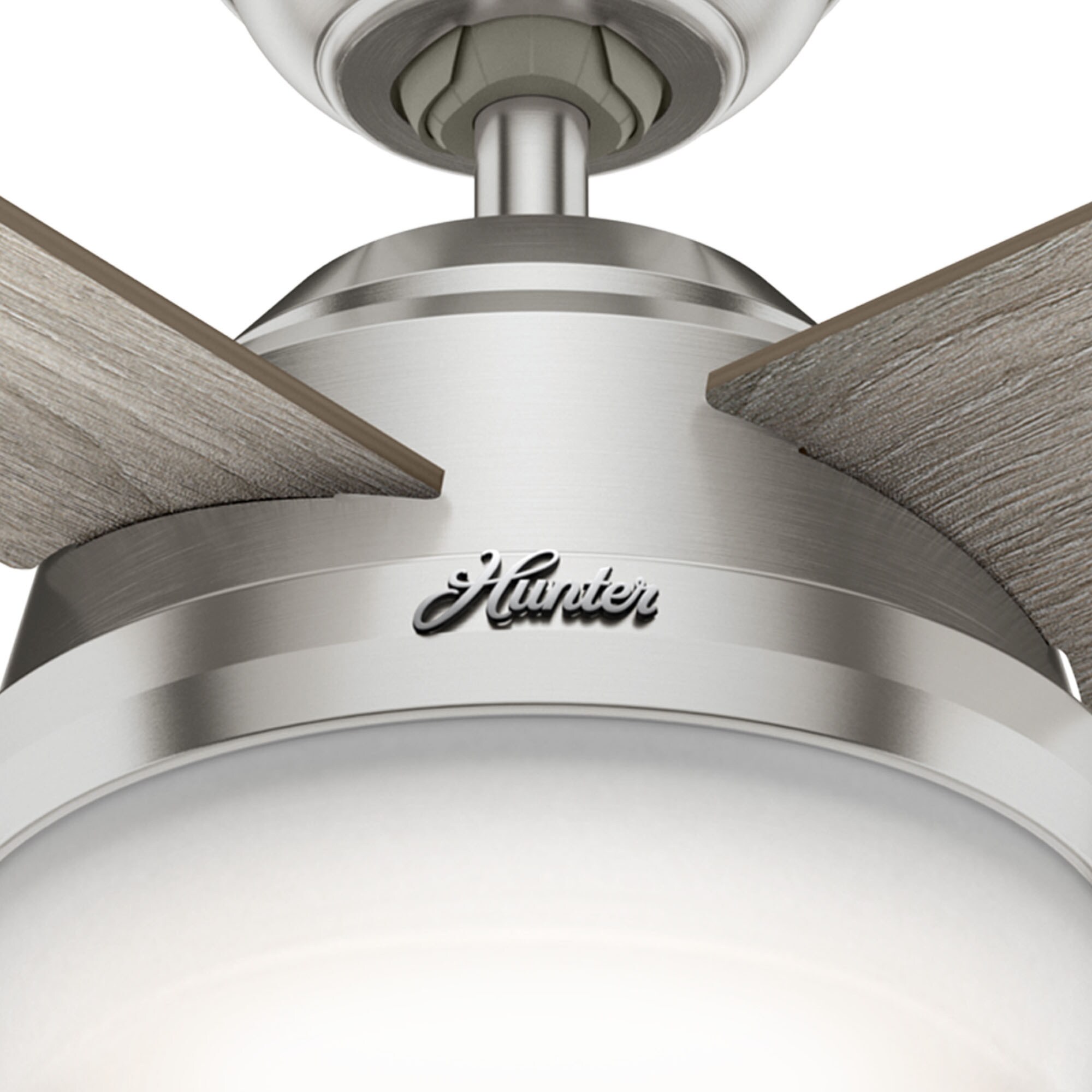 Hunter Dempsey 52 In Brushed Nickel Led Indoor Downrod Or Flush Mount Ceiling Fan With Light 5786