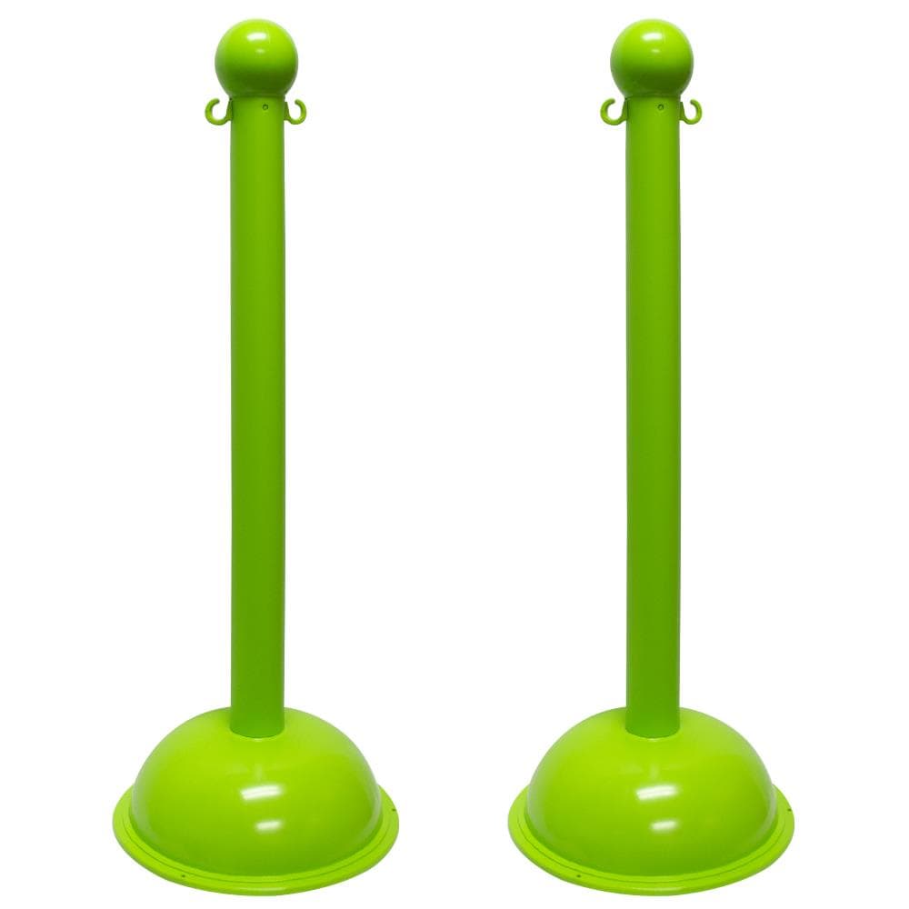 Mr. Chain 99914-2 Safety Green Heavy Duty Stanchion (2-pack)