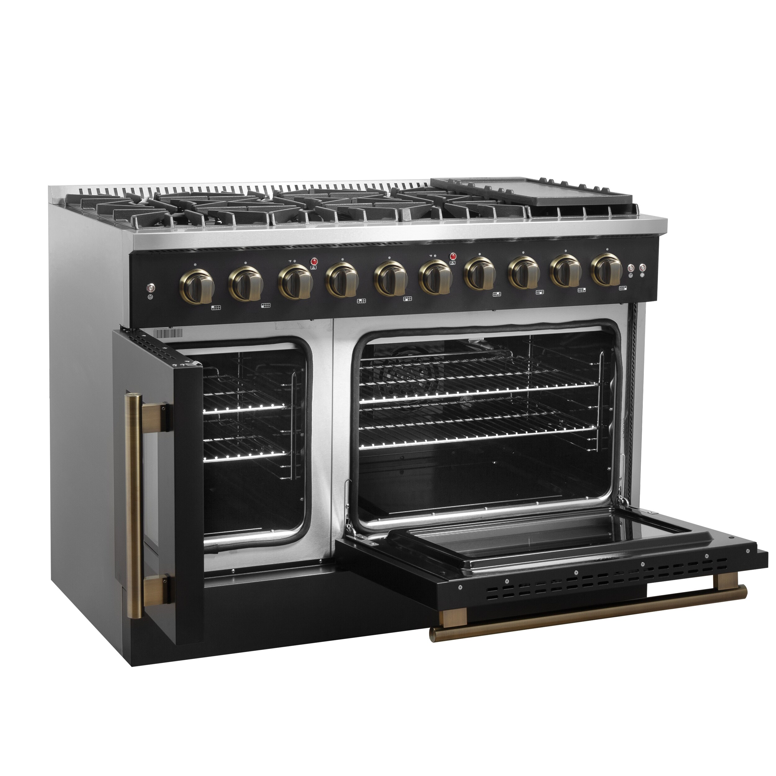 FORNO FFSGS6444-48BLK Double-Oven-Gas-Ranges - View #6