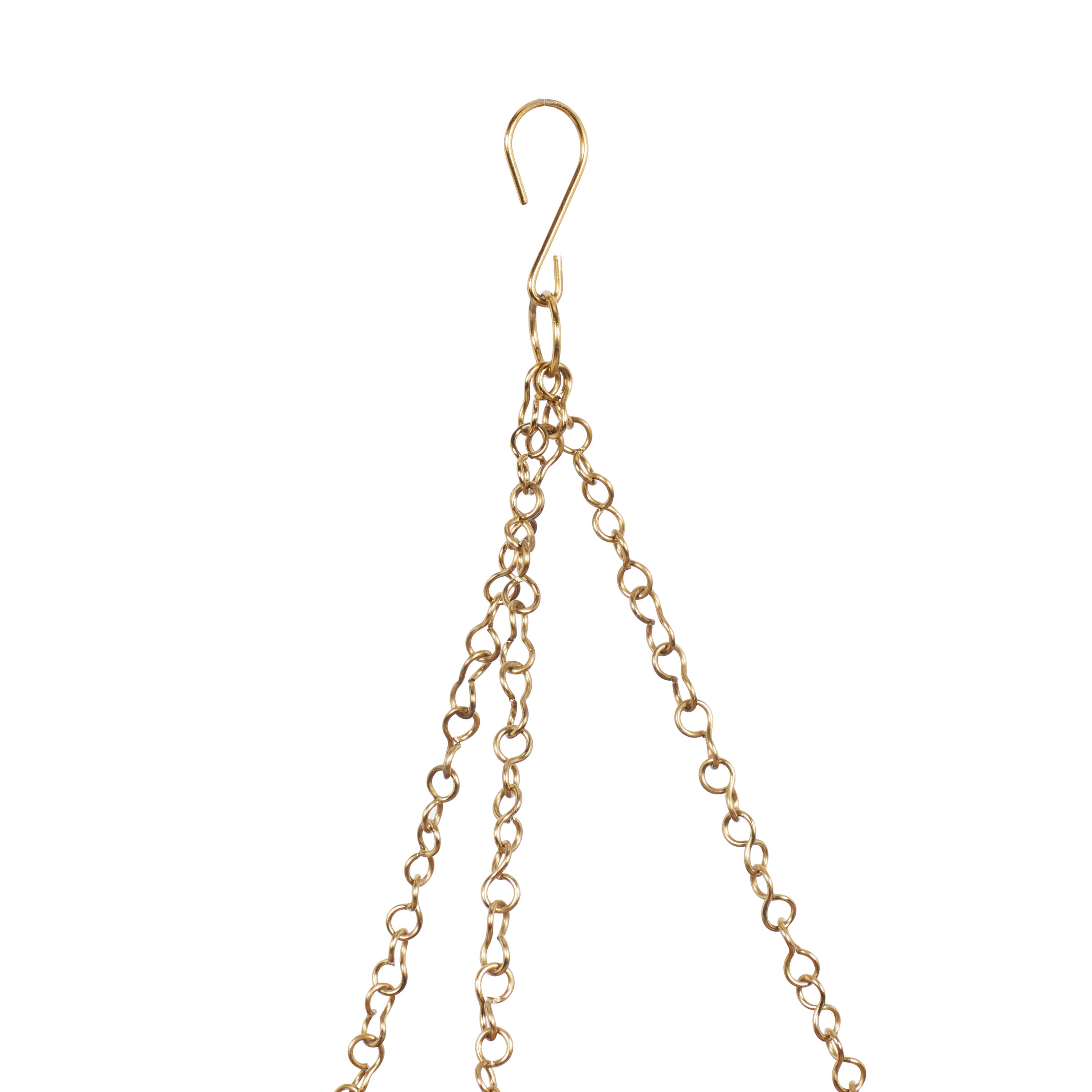 Gold Metal Indoor Outdoor Hanging Planters with Chains, Set of 2