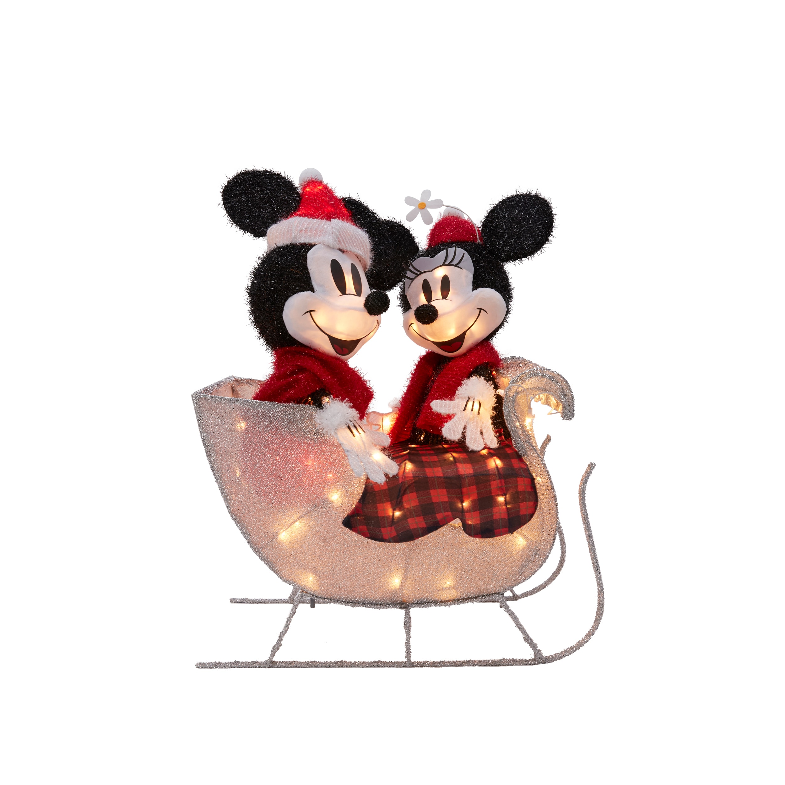 34-in Mickey Mouse and Minnie Mouse in Sleigh Yard Decoration at