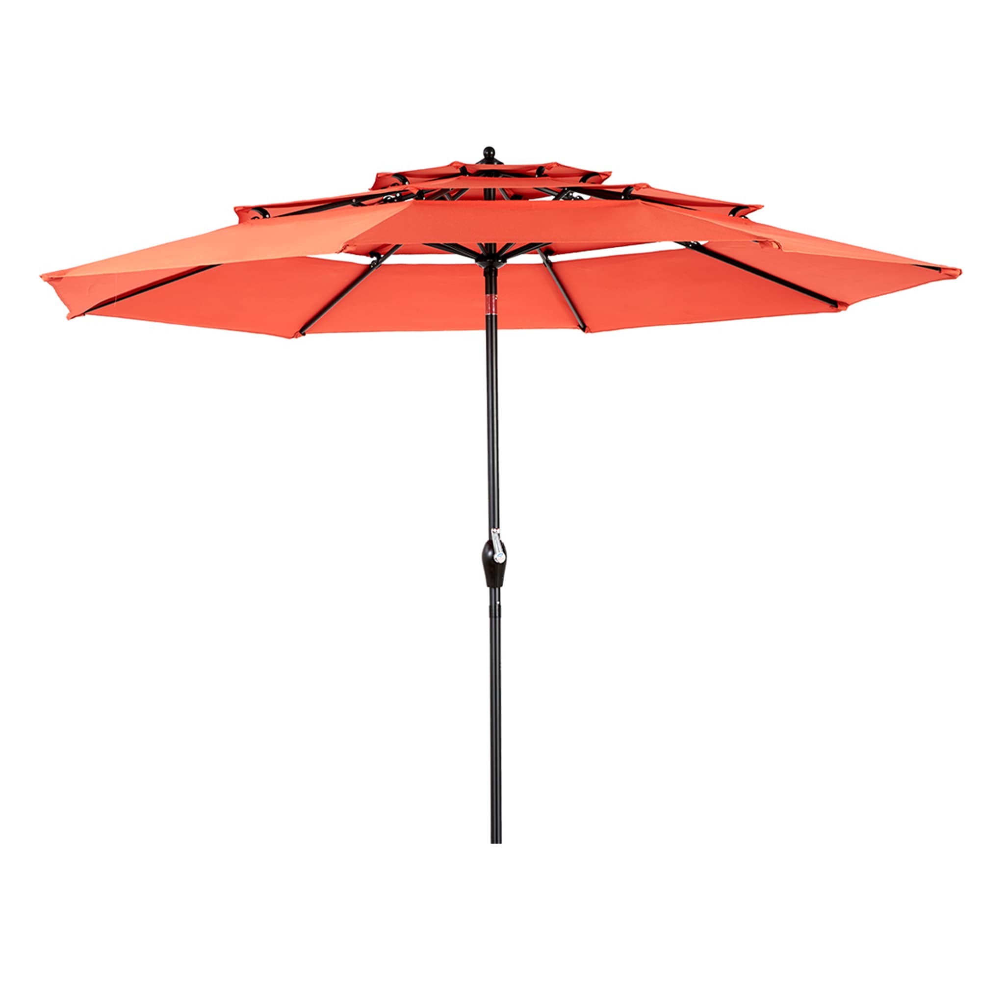 SINOFURN SYA810016RD 10-ft Aluminum Orange Auto-tilt Garden Patio Umbrella