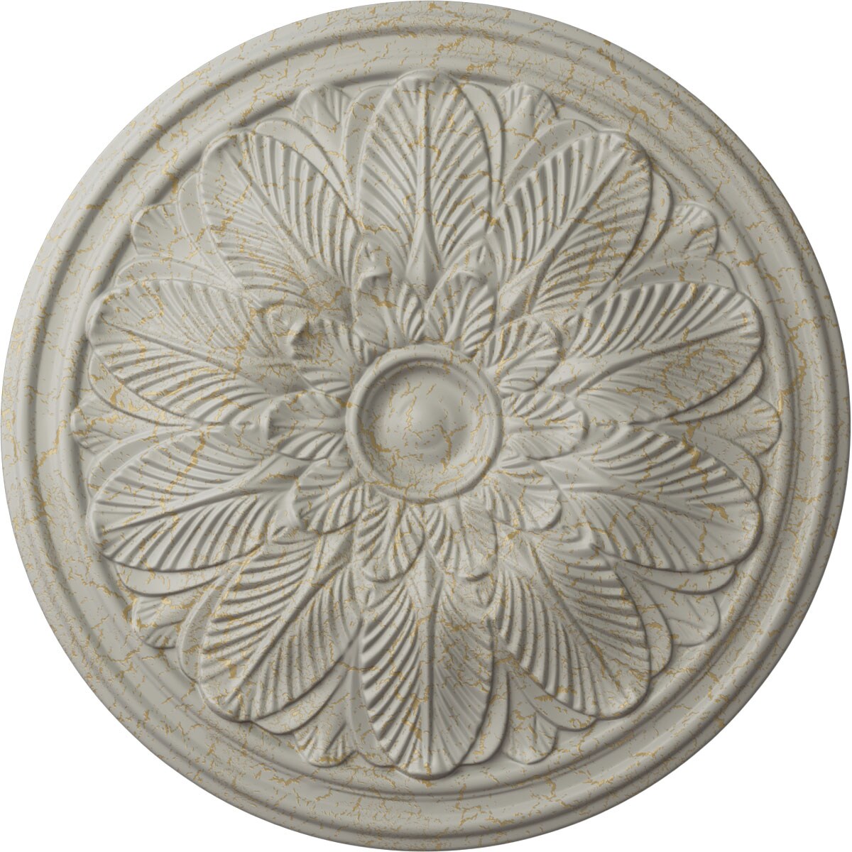 Ekena Millwork CM22BOPCC Bordeaux 22.625-in W x 22.625-in L Painted Pot Of Cream Crackle Polyurethane Whole Ceiling Medallion