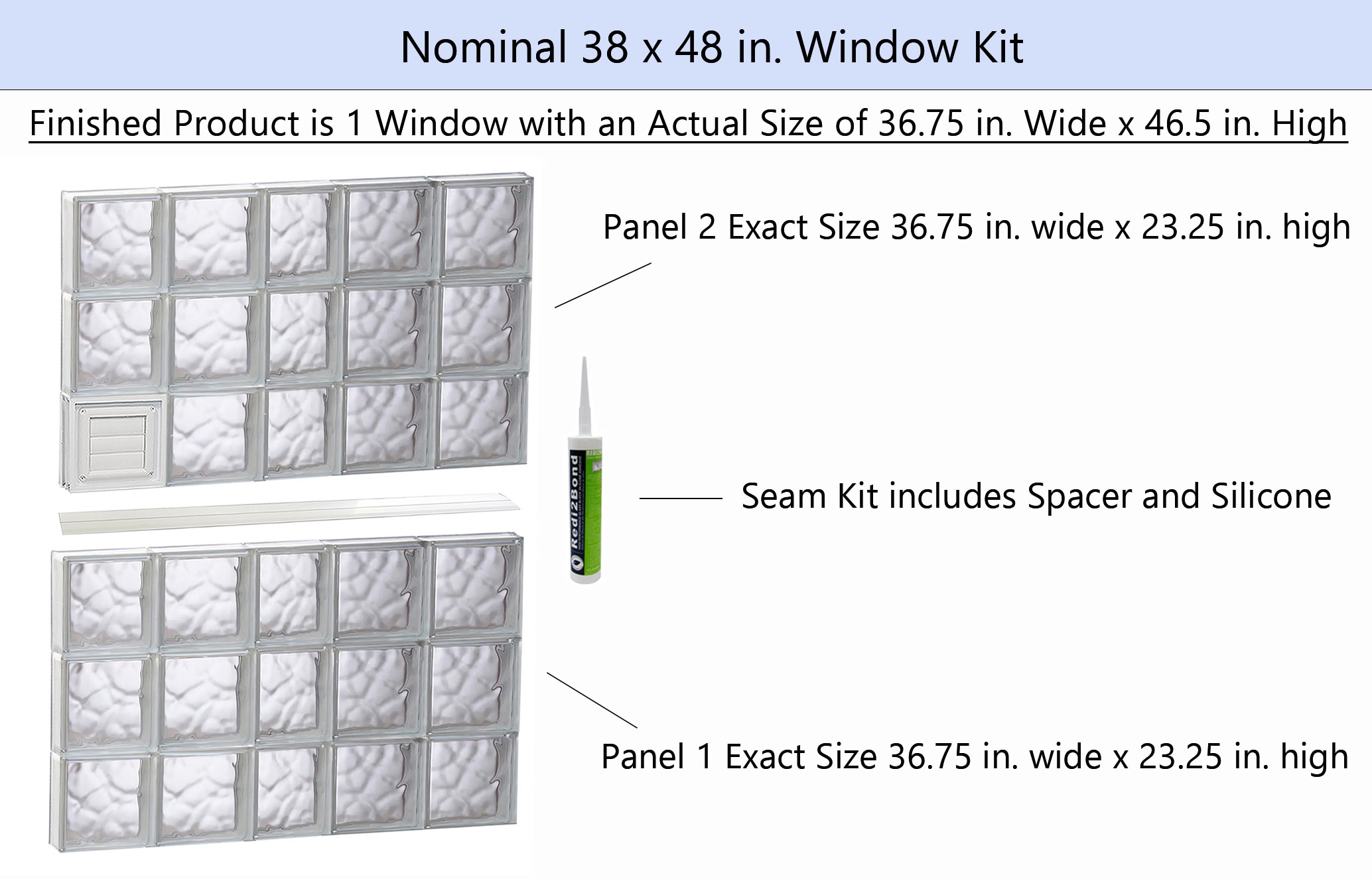 REDI2SET D3848DC Glass-Block-Windows - View #2