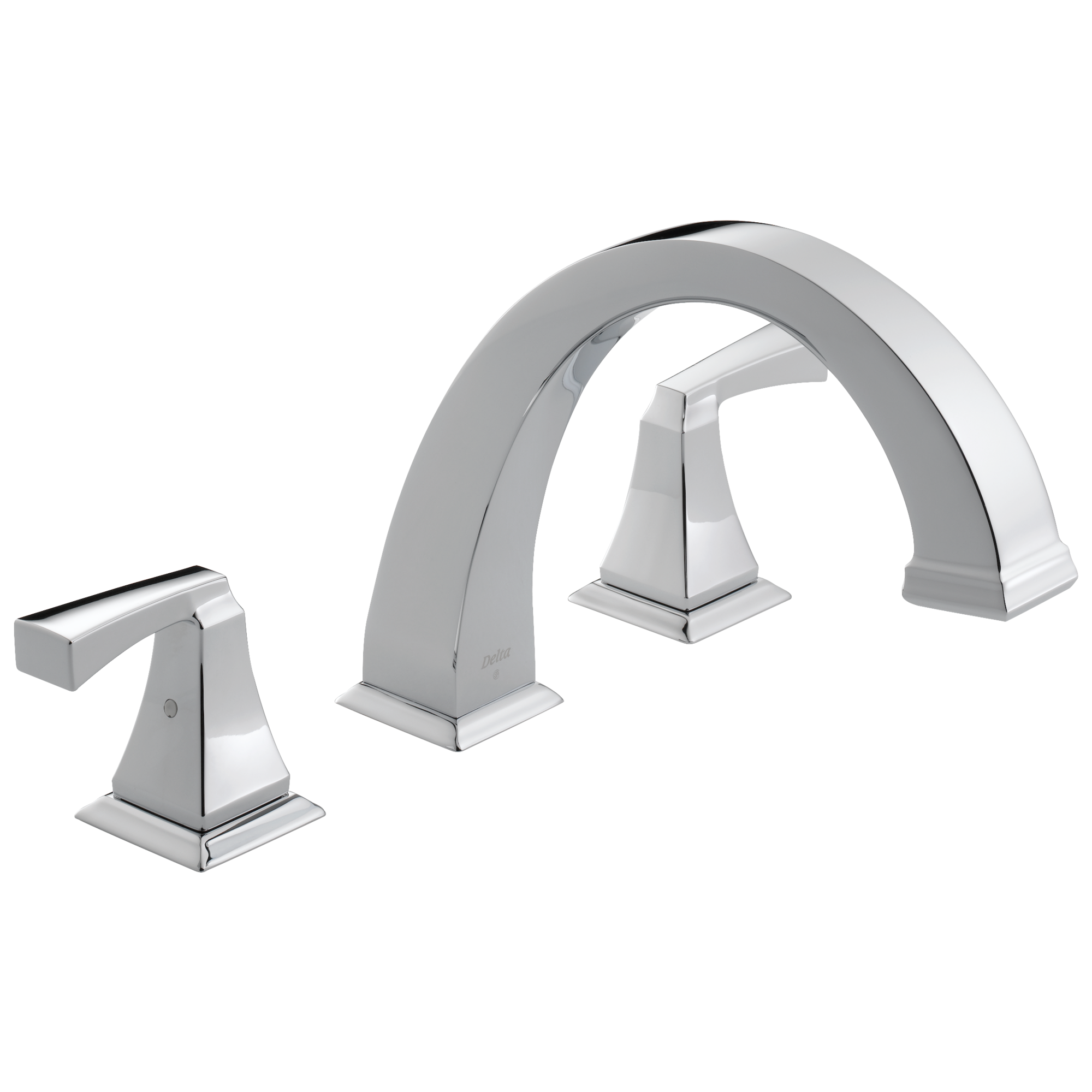 Delta T2751 Dryden Chrome 2-handle Deck-mount Roman Low-arc Bathtub Faucet