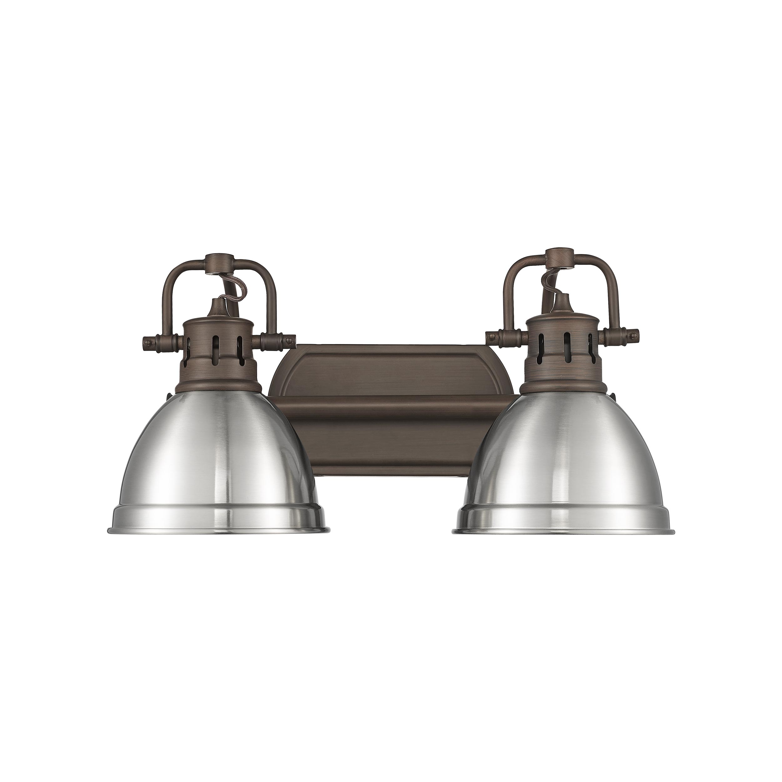 Golden Lighting 3602-BA2 RBZ-PW Duncan 8.25-in 2 -Light Oil-rubbed Bronze Transitional Vanity light