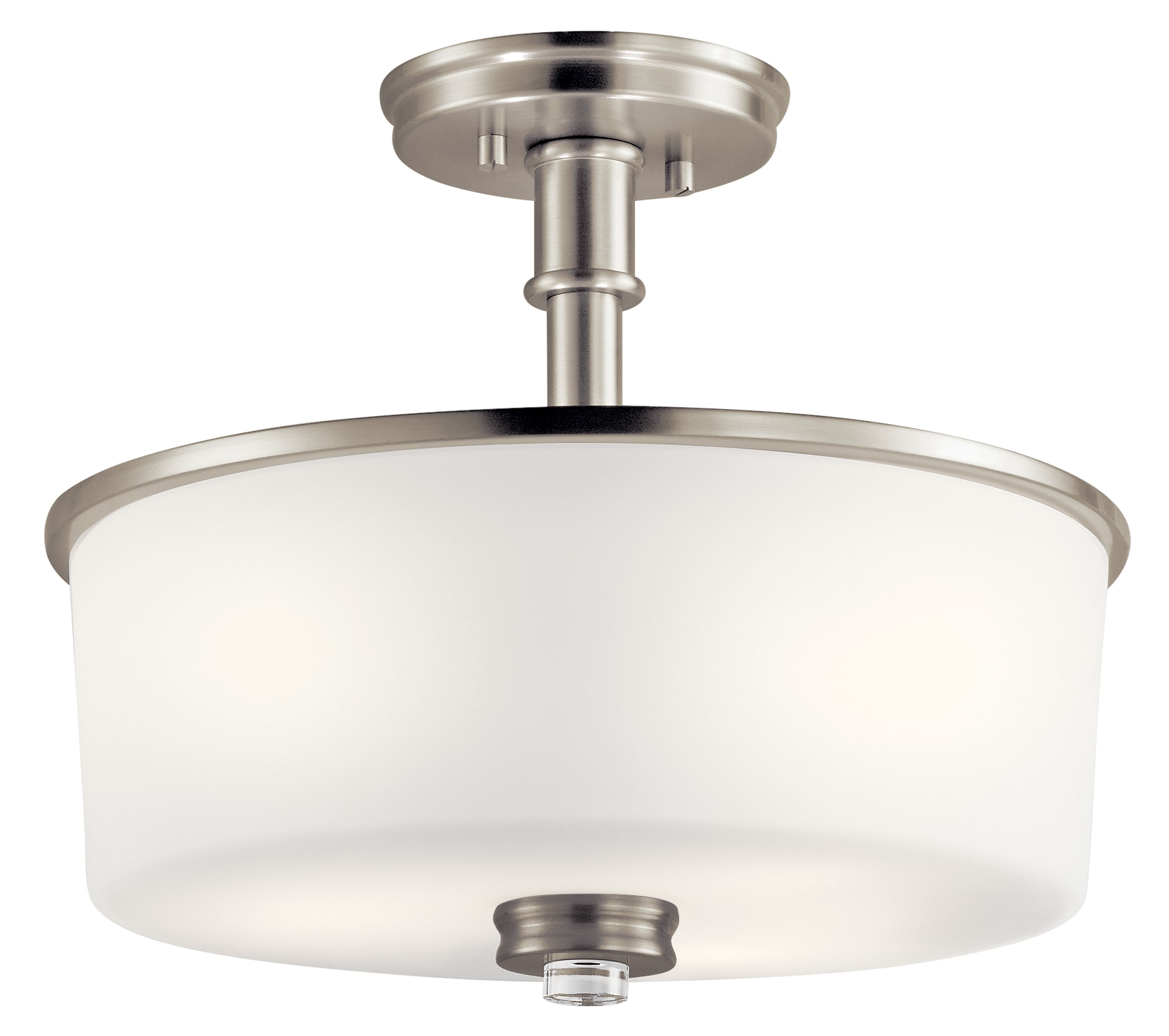 Kichler 43926NIL18 Joelson 3 -Light 14.25-in Brushed Nickel Semi Flush Mount Light