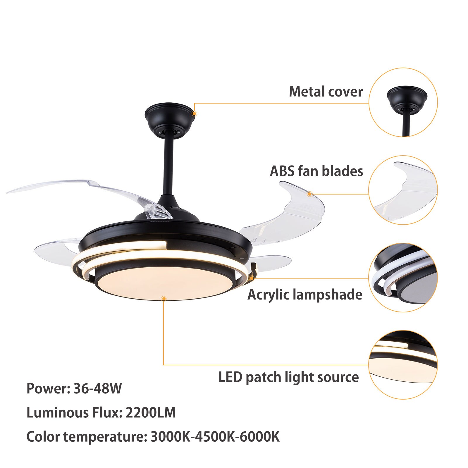 Oukaning JZUCODJ999HCX Ceiling-Fans - View #5