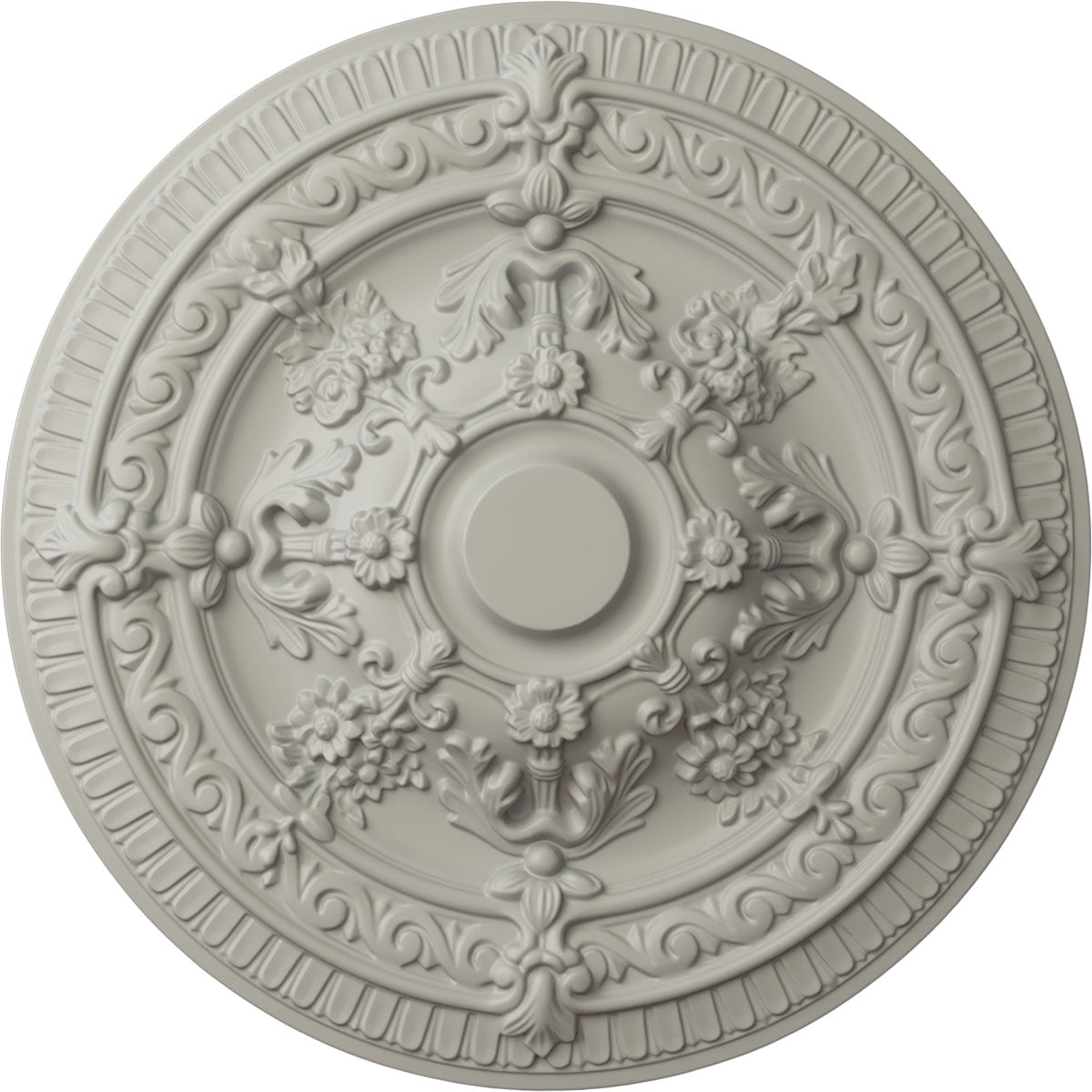 Ekena Millwork CM26VIPCF Vincent 26-in W x 26-in L Painted Pot Of Cream Polyurethane Whole Ceiling Medallion