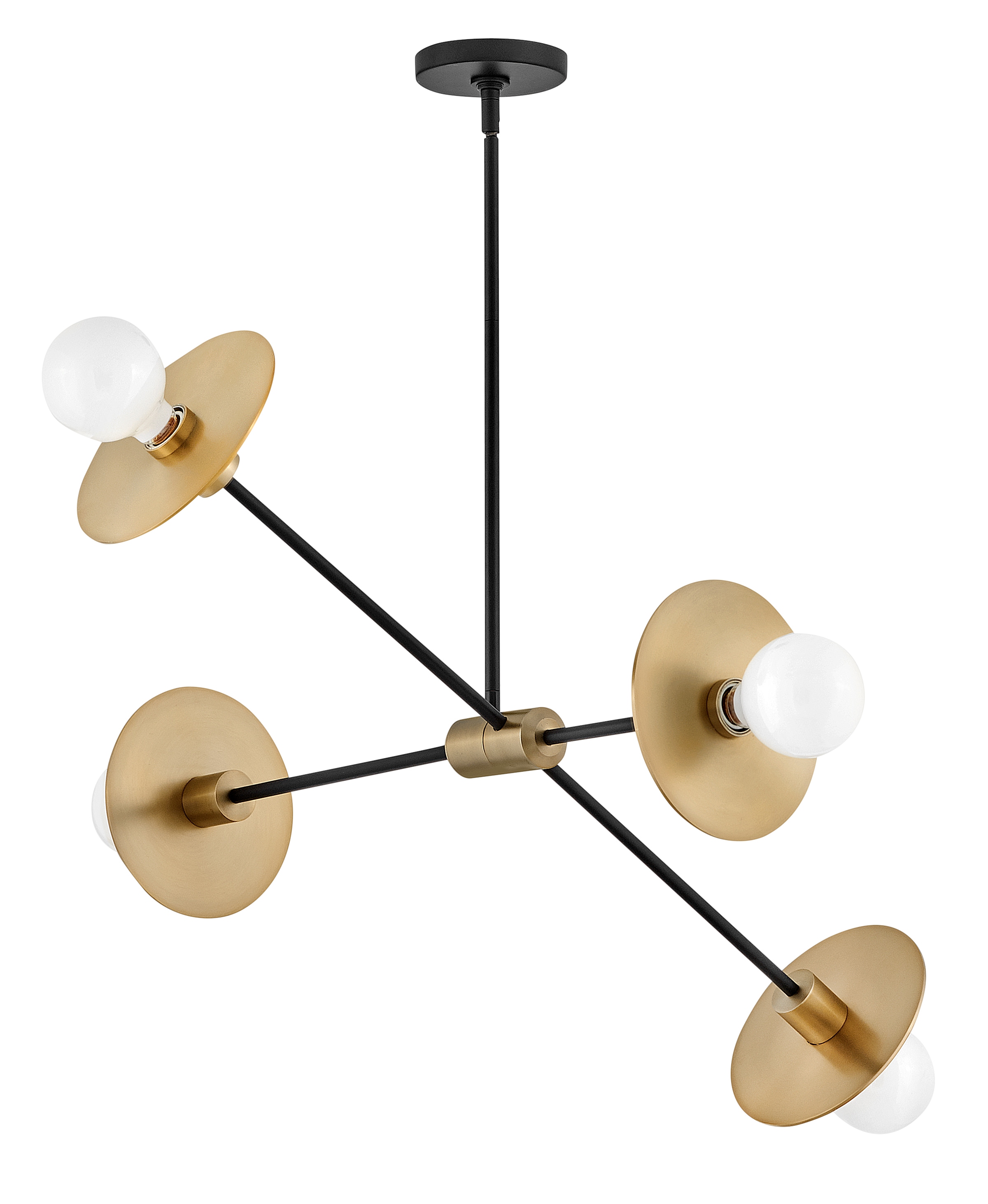 Cupertino Lacquered Brass 4-Light Steel Sputnik Chandelier