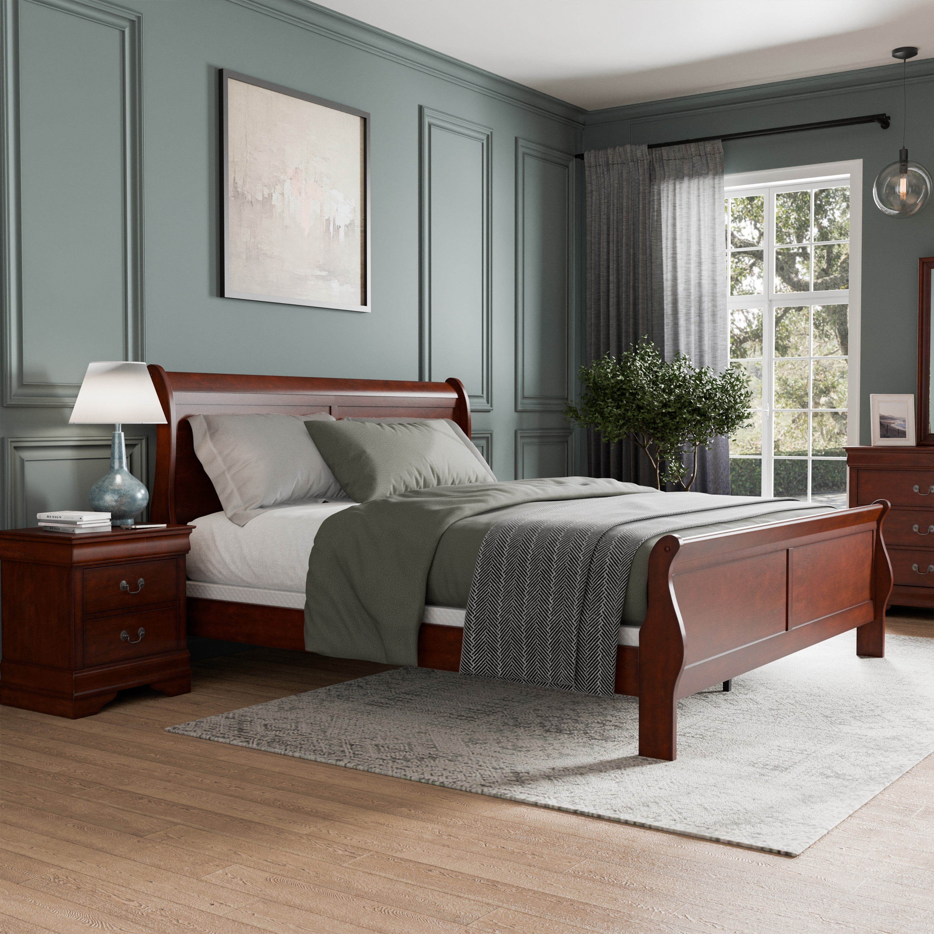 Furniture of America EC-7866CH-EK2PC Burkhart Cherry King Bedroom Set