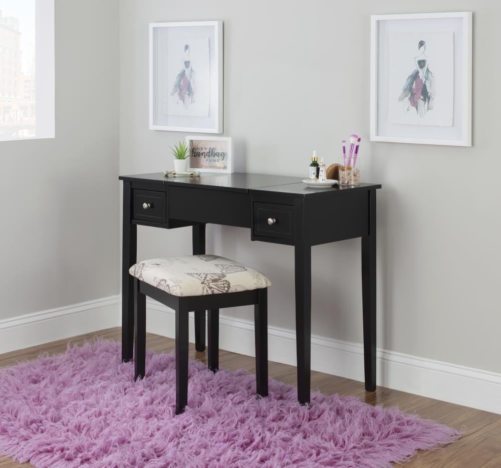 Linon 98135BLKX-01-KD-U Bedroom-Vanities - View #15