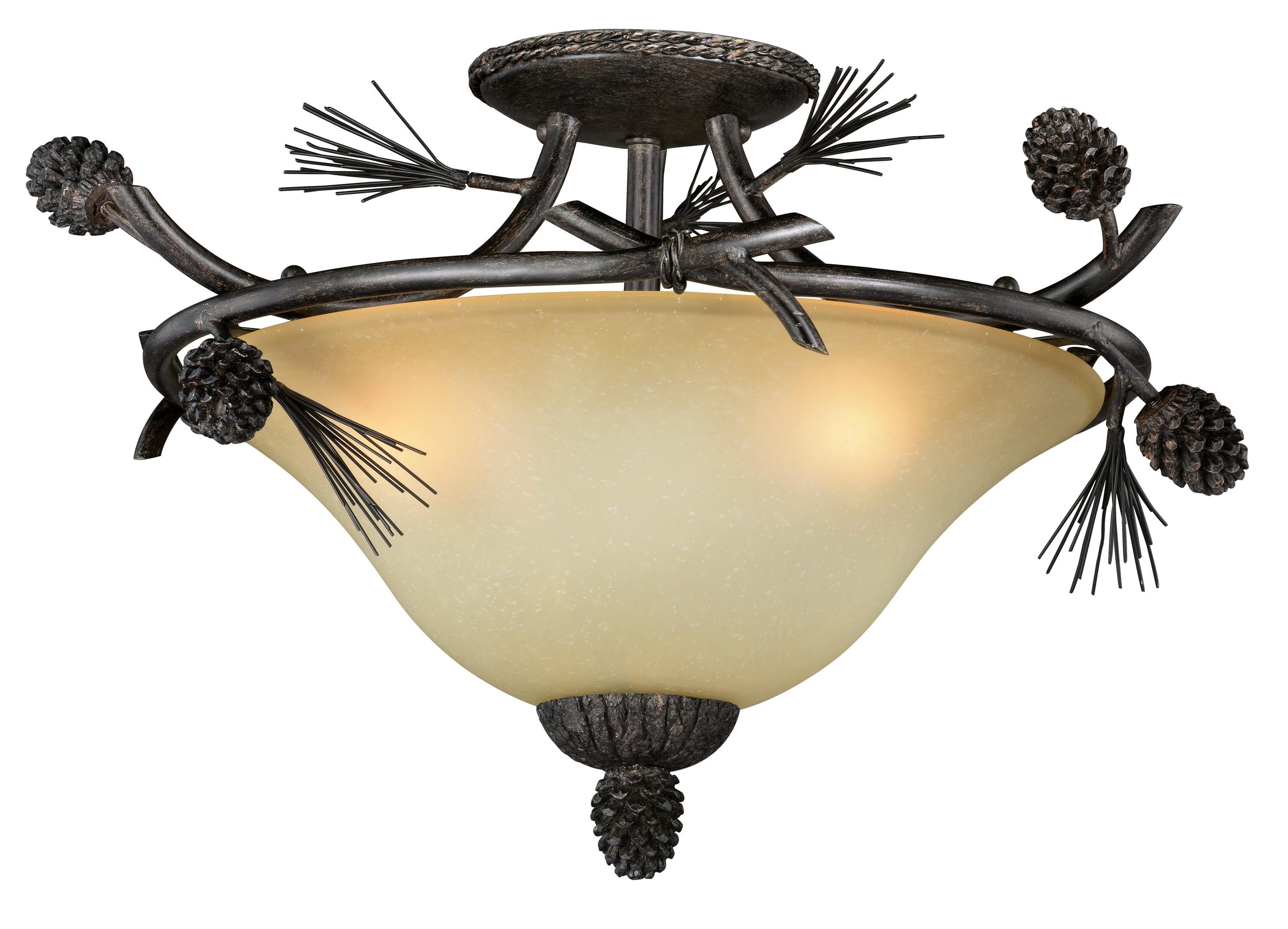 Cascadia C0121 Sierra 3 -Light 18-in Matte Bronze Semi Flush Mount Light