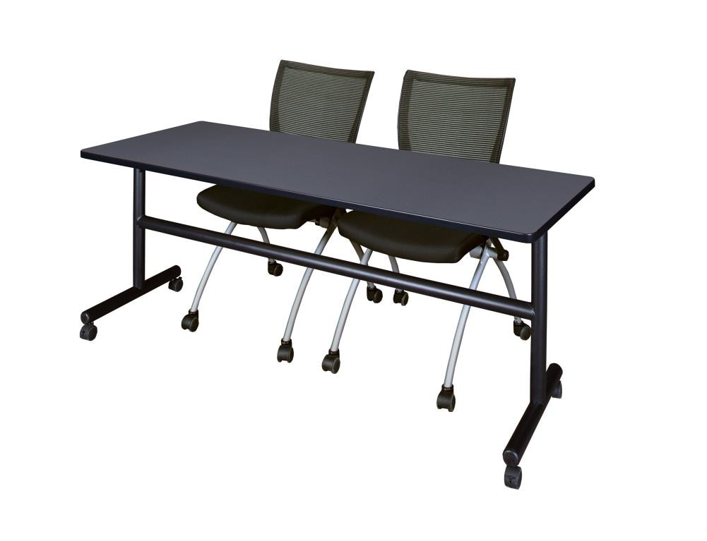 Regency MKFT7224GY09BK Training Gray 4-Person Training Table (72-in W x 29-in H)