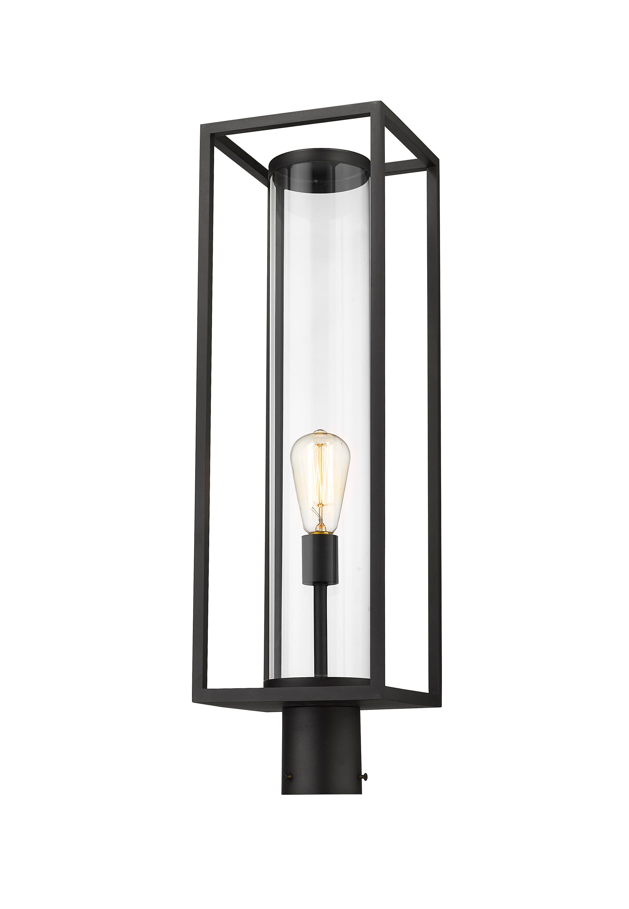 Z-Lite 584PHBR-BK Dunbroch 27.75-in Black Transitional Outdoor Light Post Lantern