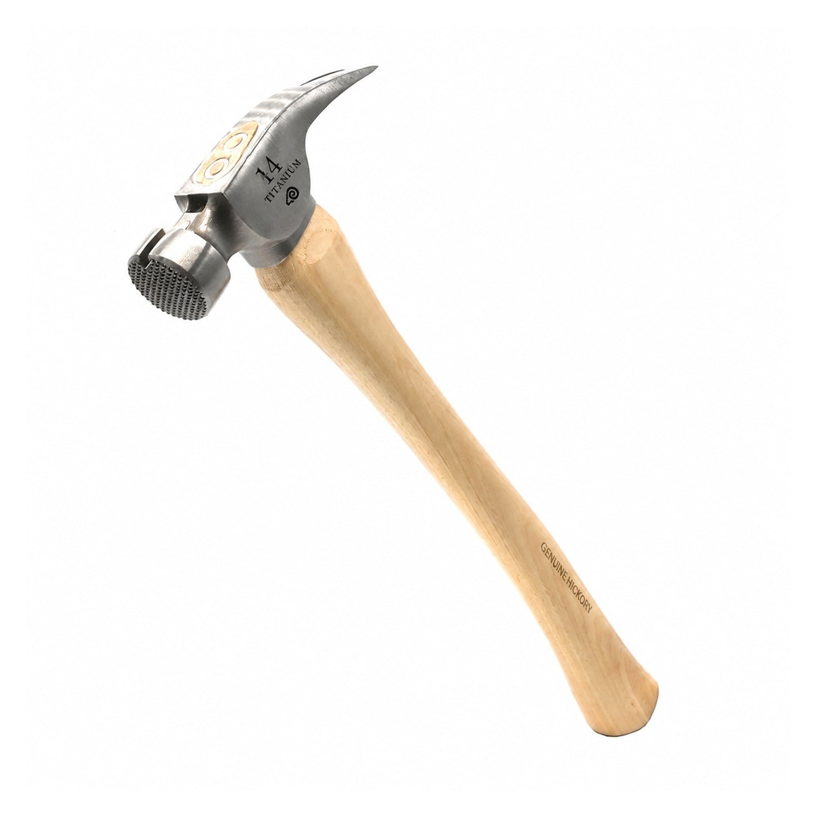 AKSCYZM 14 Oz Titanium Framing Hammer with Curved Hickory Handle Milled Face Magnetic Nail Starter Precision Balanced for Construction #LAK0821K105