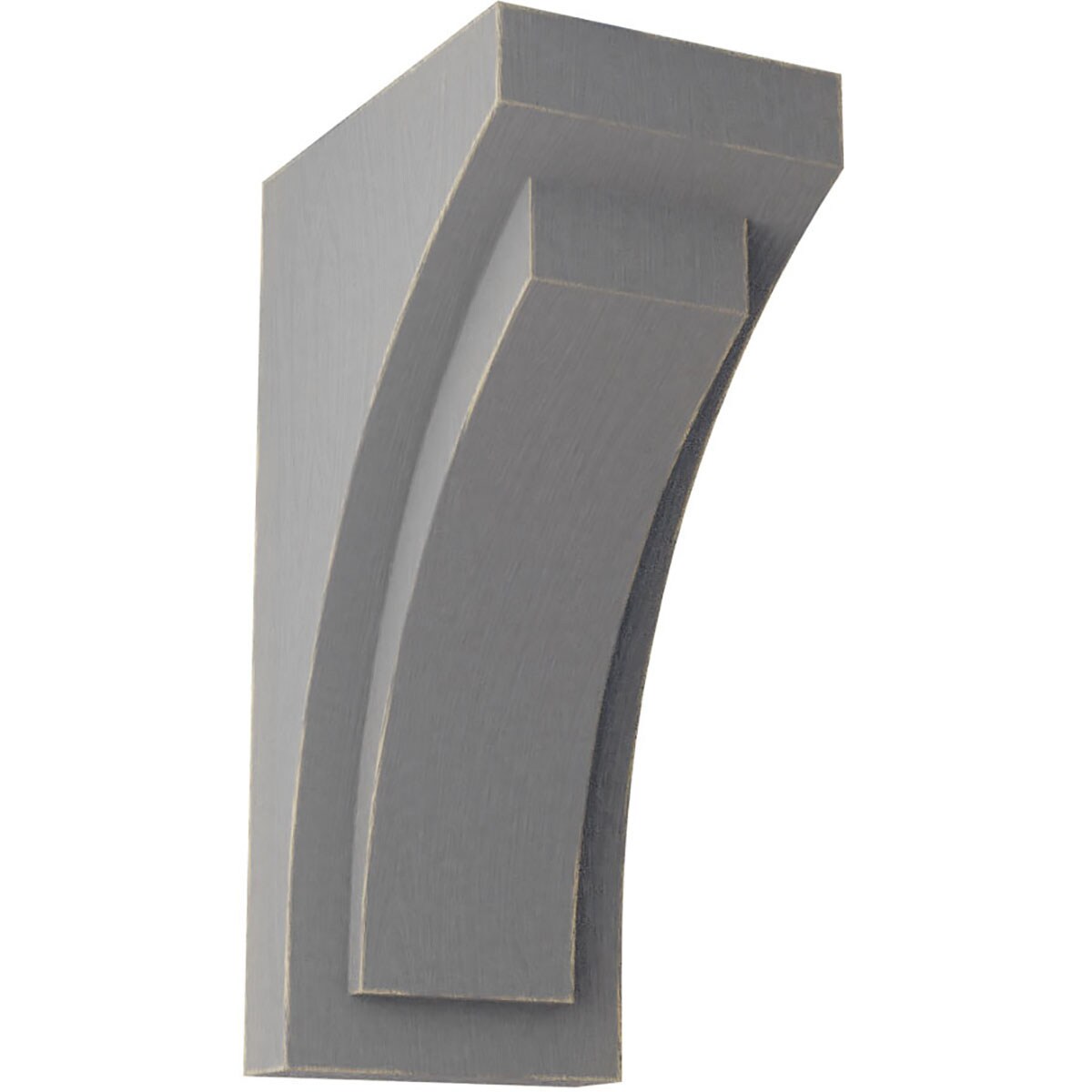 Ekena Millwork CORWD04X05X10FEPG 4-in x 5.75-in x 10-in Vintage Decor Finished Rubberwood Gray Wood Paintable/Stainable Corbel