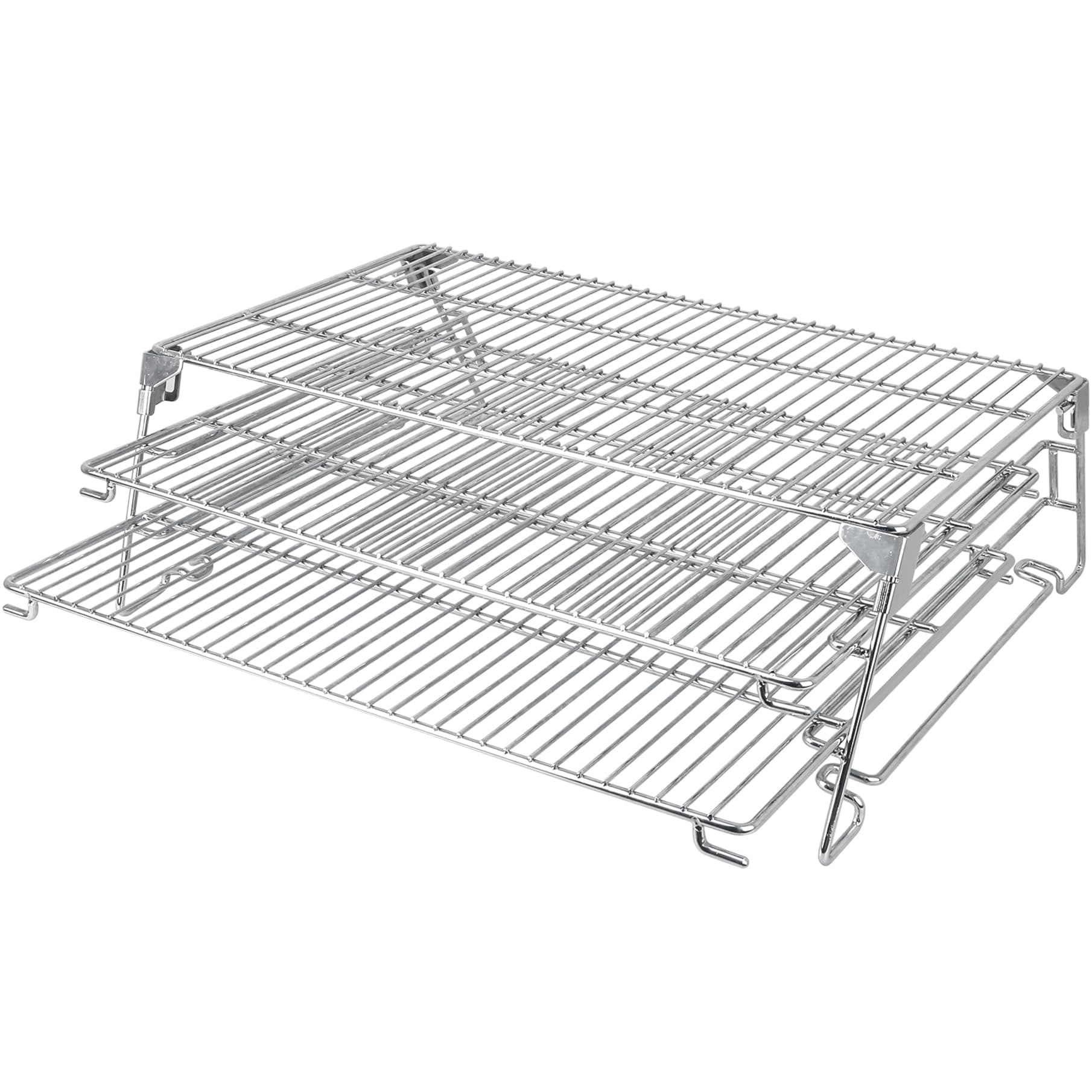 Aoibox  3 Tier Stainless Steel Jerky and Smoking Rack for 21 in Barrel Pellet Smokers 21 5 in x 17 4 in x 6 9 in