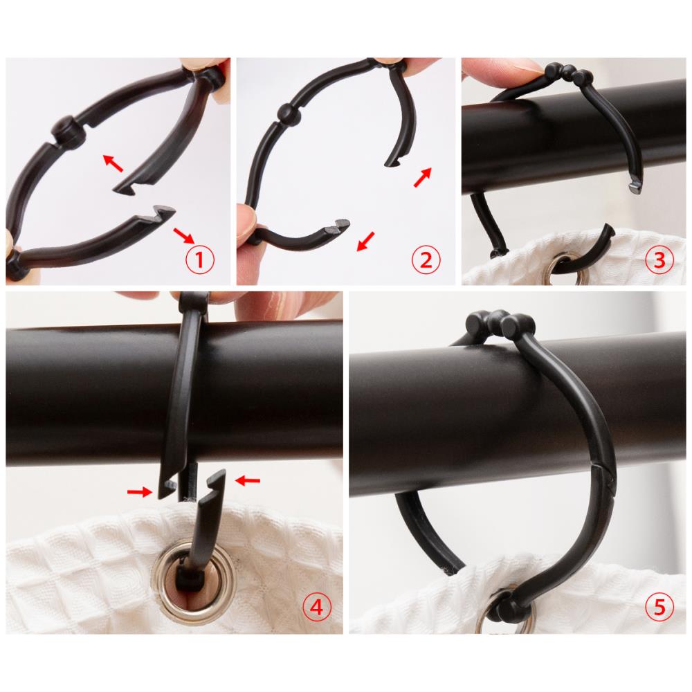 Utopia Alley HK12BK Shower-Rings-Hooks - View #9