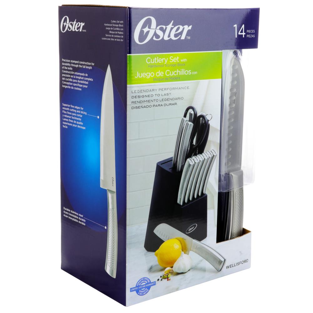 Oster Evansville 14-Piece Stainless Steel Cutlery Set in Light