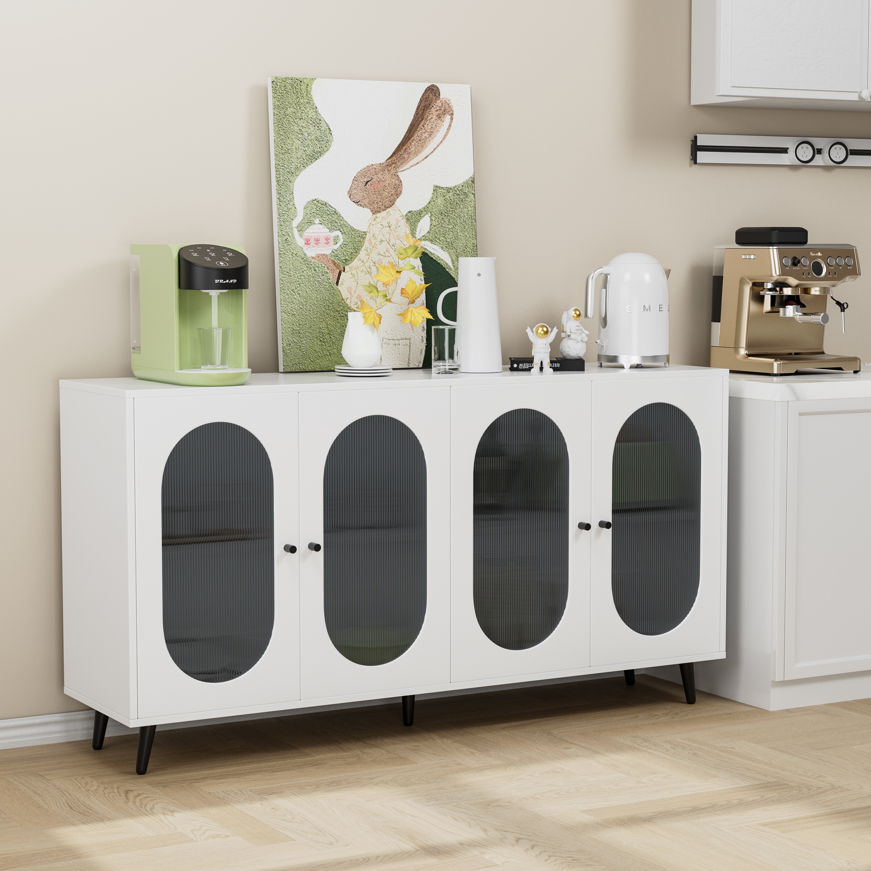 Mondawe MO-JH-006-GR Contemporary/Modern White Sideboard
