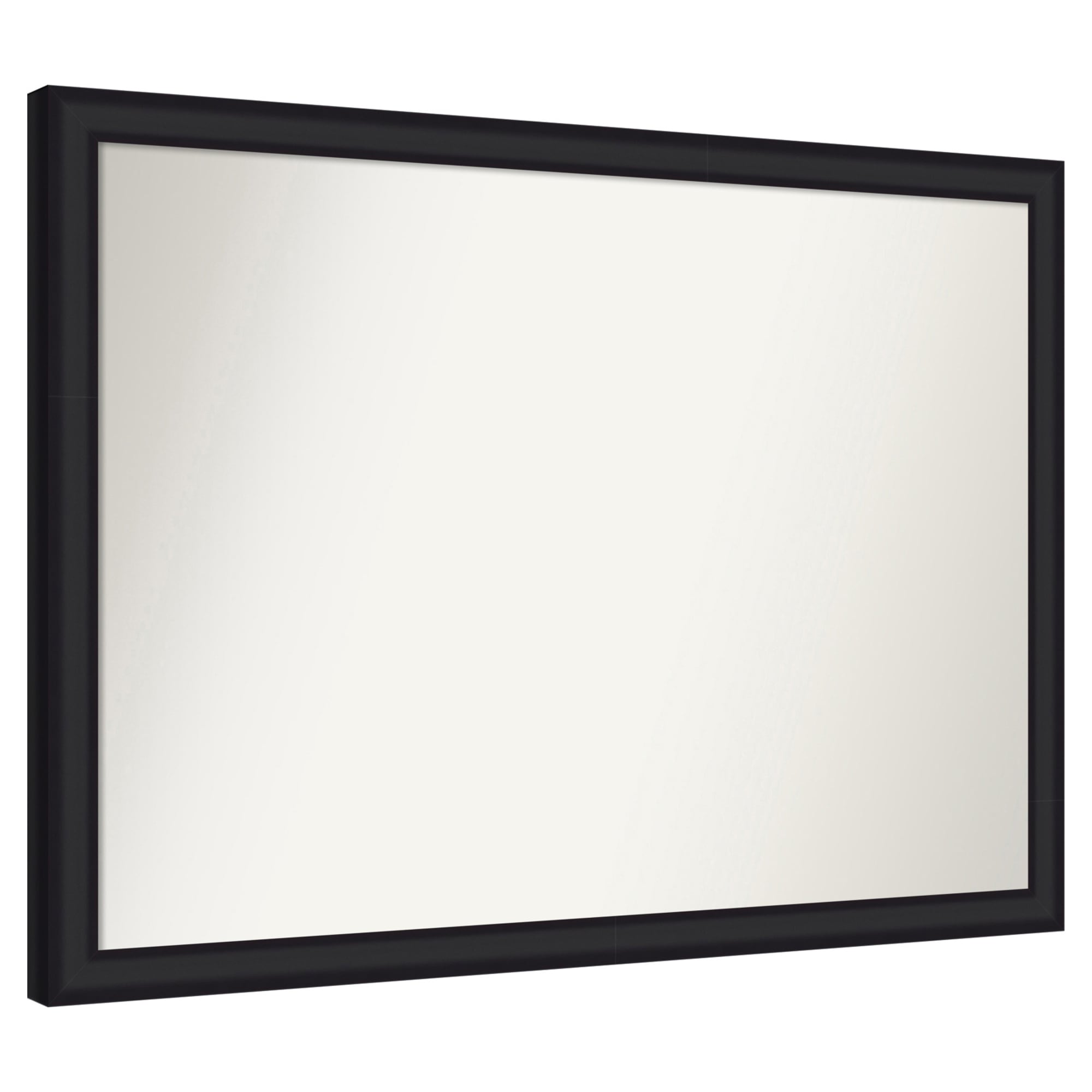 Amanti Art -  Non-Beveled Mirror Oliver Black Narrow Framed Wood Bathroom Wall Mirror 30 x 41 in.