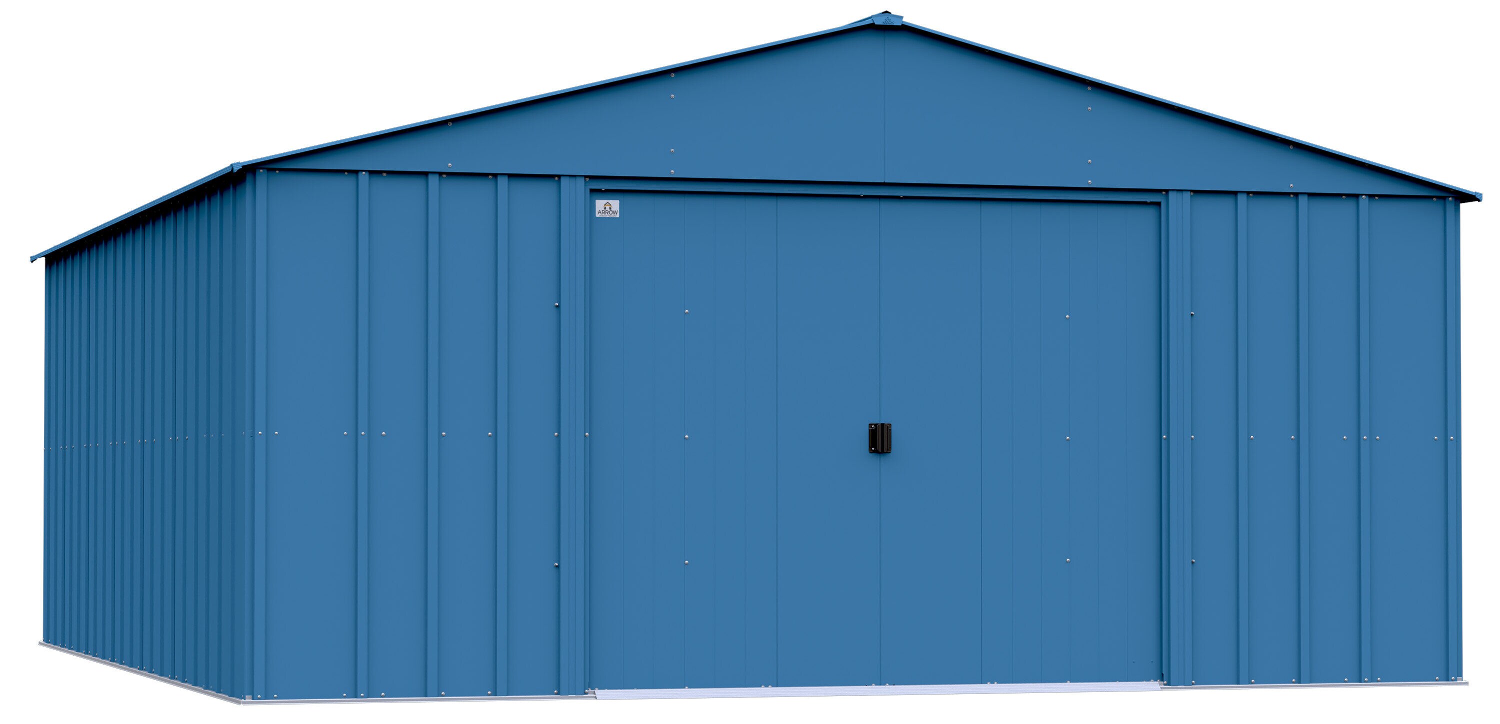 14 ft x 17 ft Blue Grey Steel Storage Shed