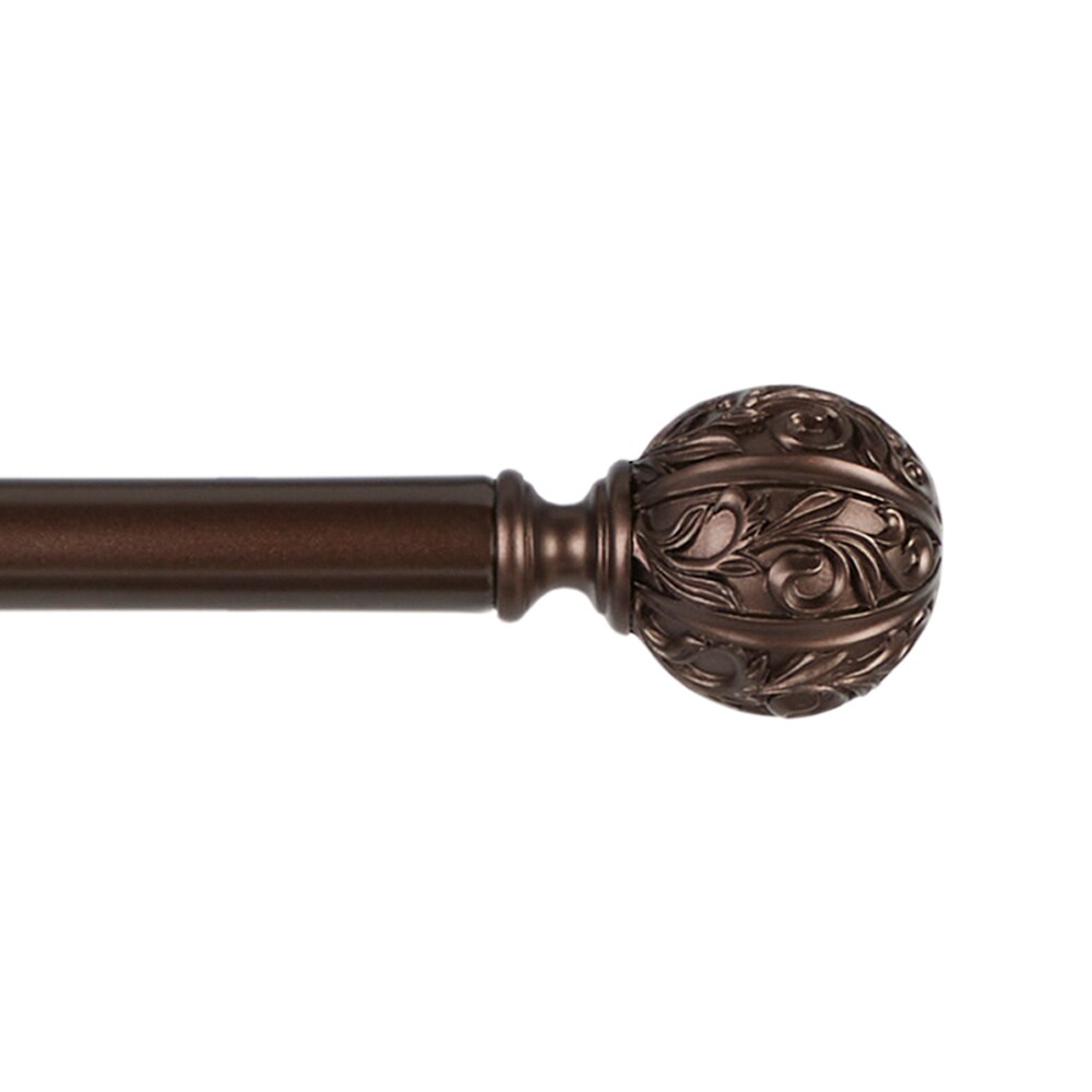 Exclusive Home RD014894DSEHA1 A557 36-in to 72-in Oil Rubbed Bronze Iron Single curtain rod with Finials