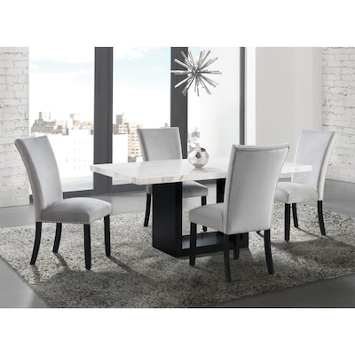 Marble Dining Room Sets At Com, White And Gray Dining Table Chairs