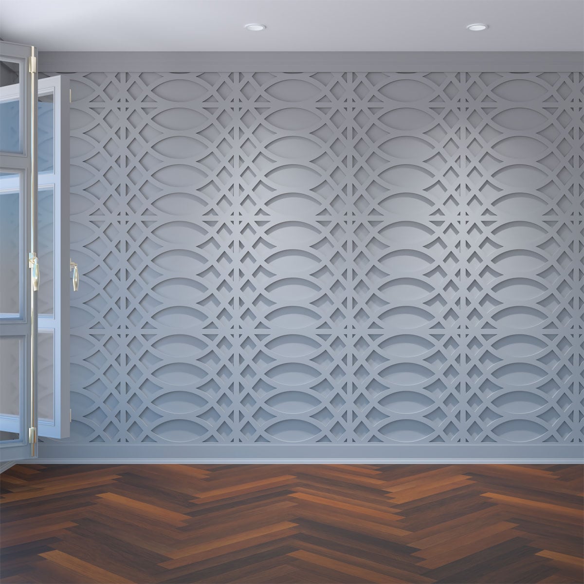 Ekena Millwork WALP24X24MNT 23-3/8-in x 23-3/8-in Smooth Paintable/Stainable White PVC Fretwork Wall Panel ( 3.79 )