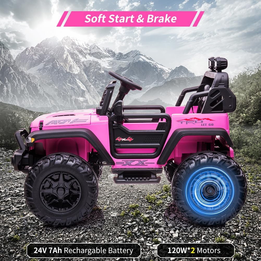 Qeetex 24V 2 Seaters Kids Ride Truck with Remote Control 9AH Battery