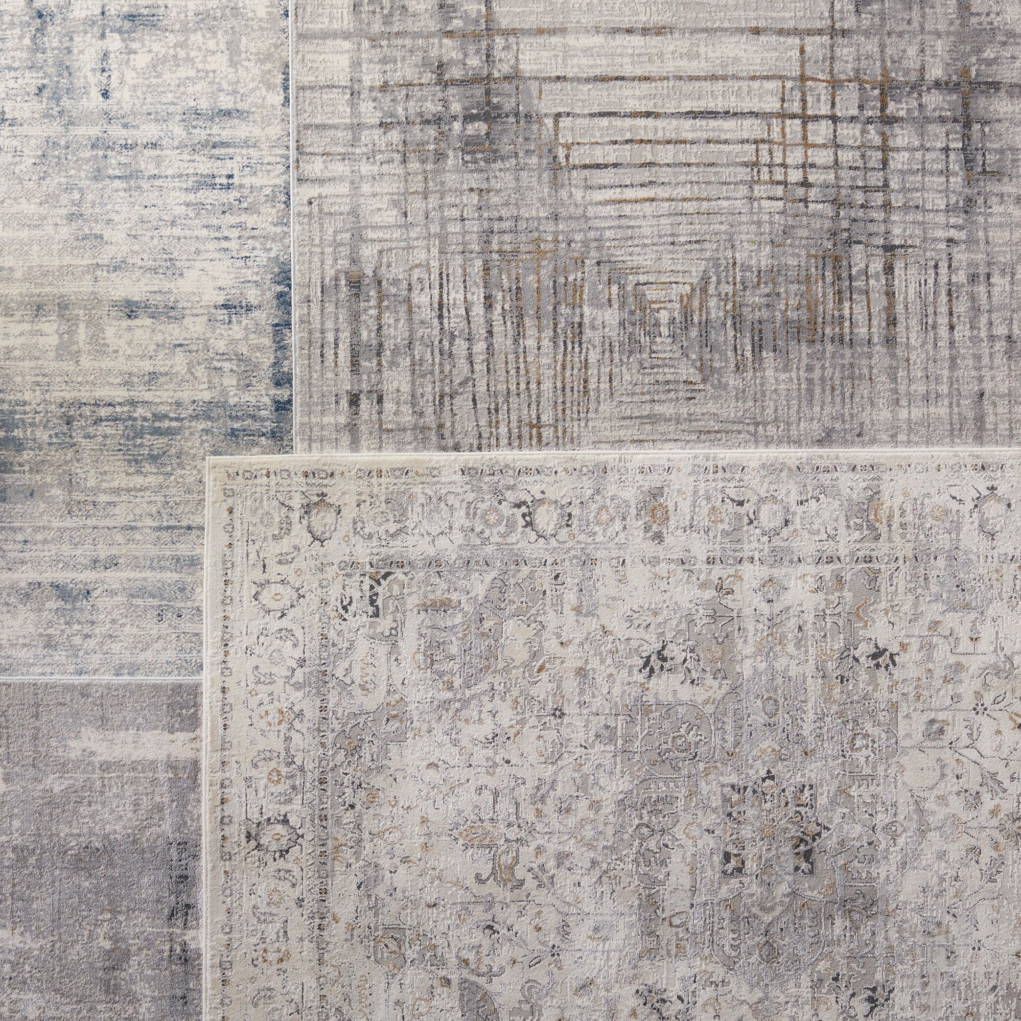 Solace Toril Easy-Care Gray Abstract Synthetic Area Rug 9' x 13'
