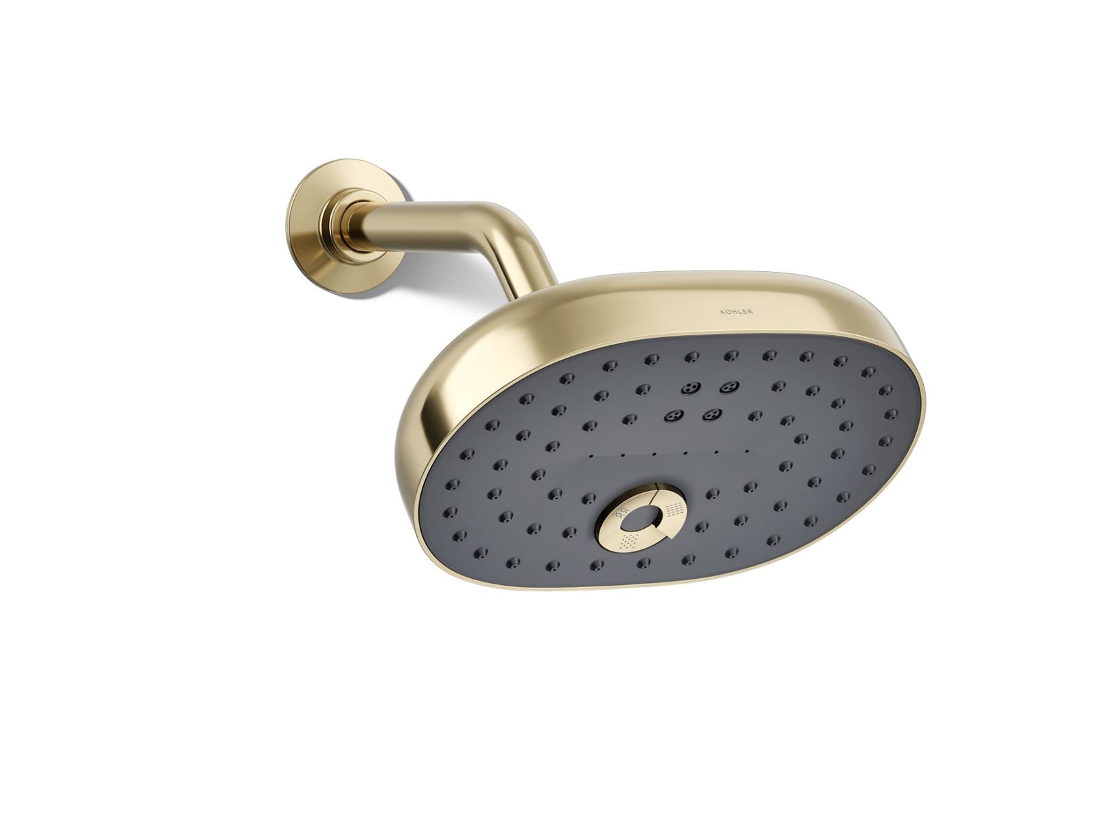 KOHLER 26290-AF Statement 3 -Spray Vibrant French Gold 7.94-in Fixed High Pressure Shower Head 2.5 GPM