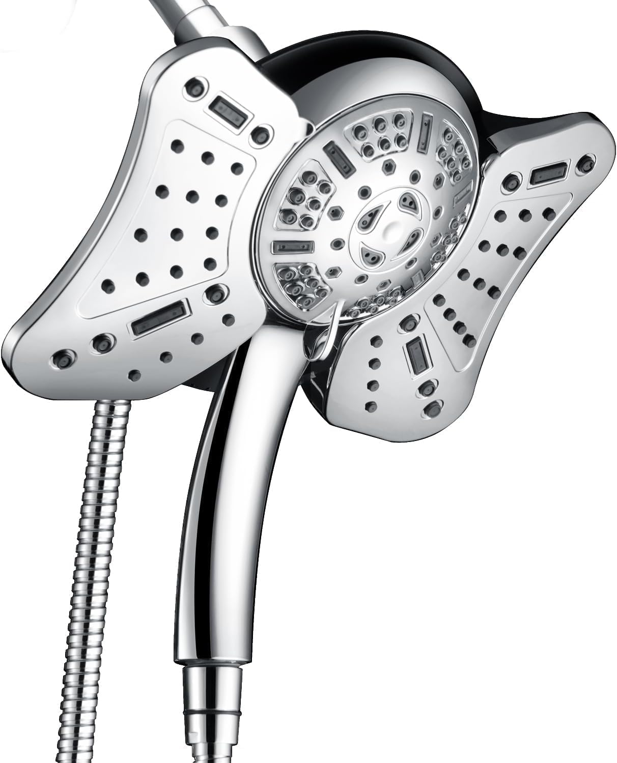 Blisstyle I1QF3XWT 3 -Spray Chrome 8-in Rectangle Handheld High Pressure Shower Head 1.8 GPM