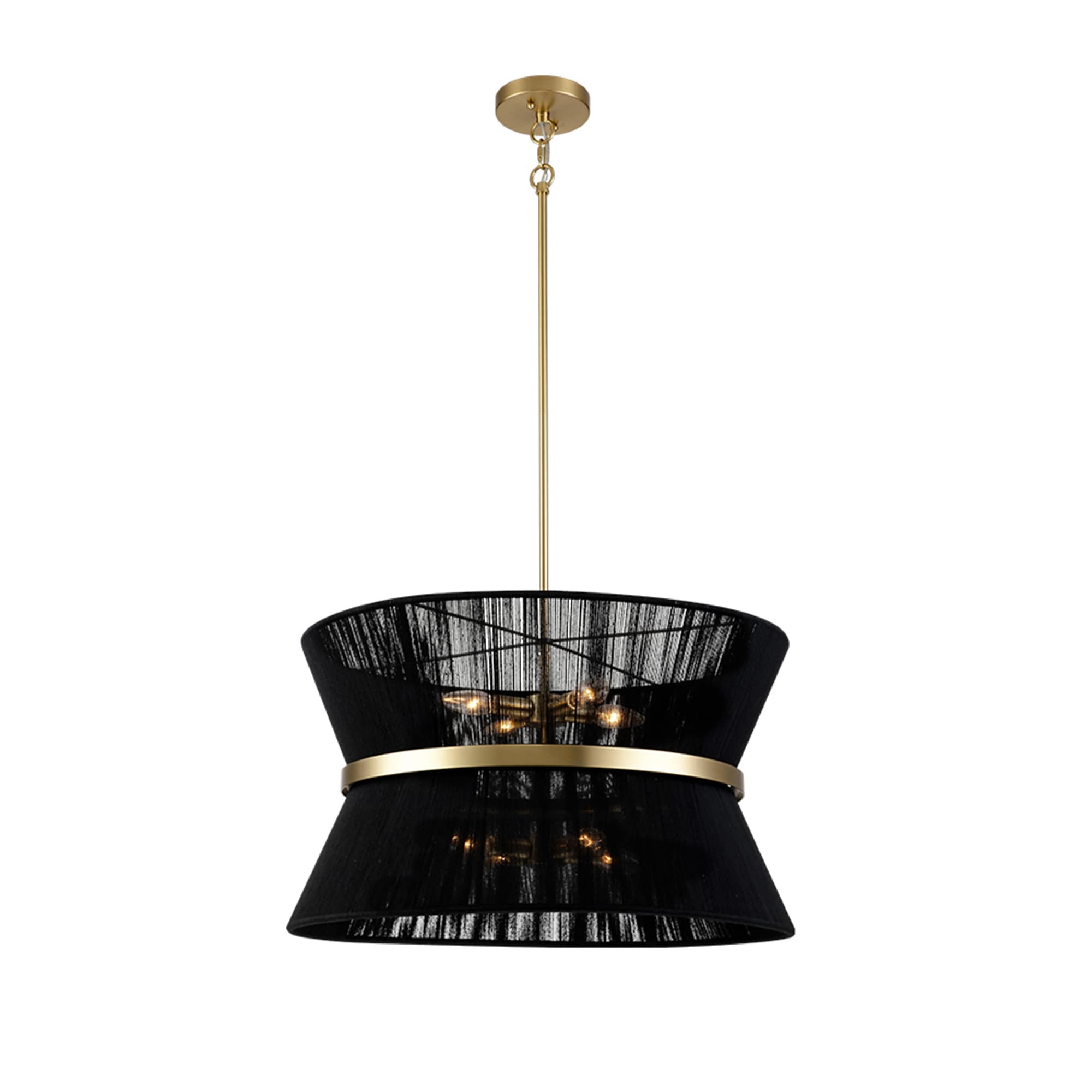 Rennnsan PL810142118 Elizabeth 8 -Light Black Bohemian/global Cone Large Hanging Pendant light