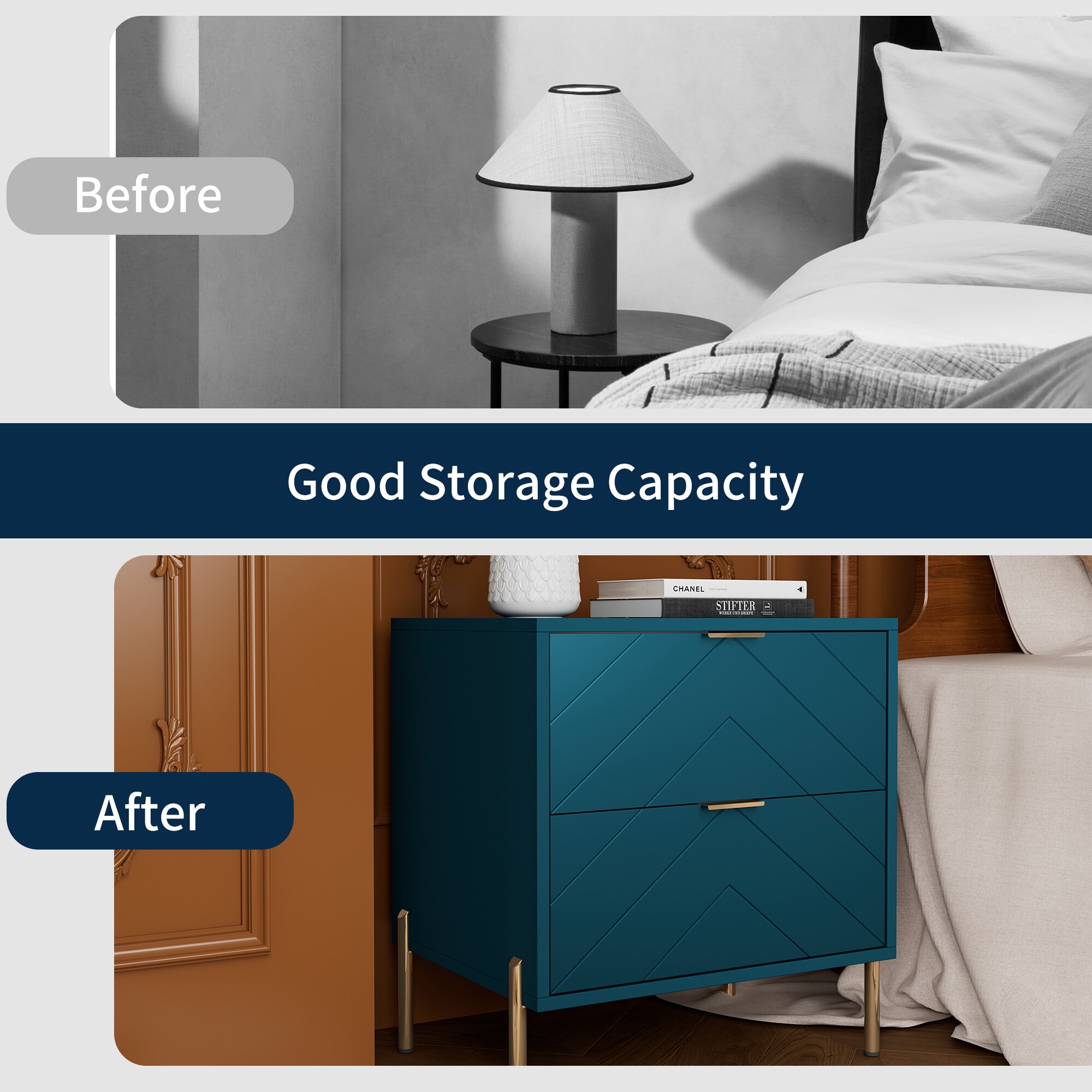 Clihome CL-CJ2C-GR nightstands - View #12