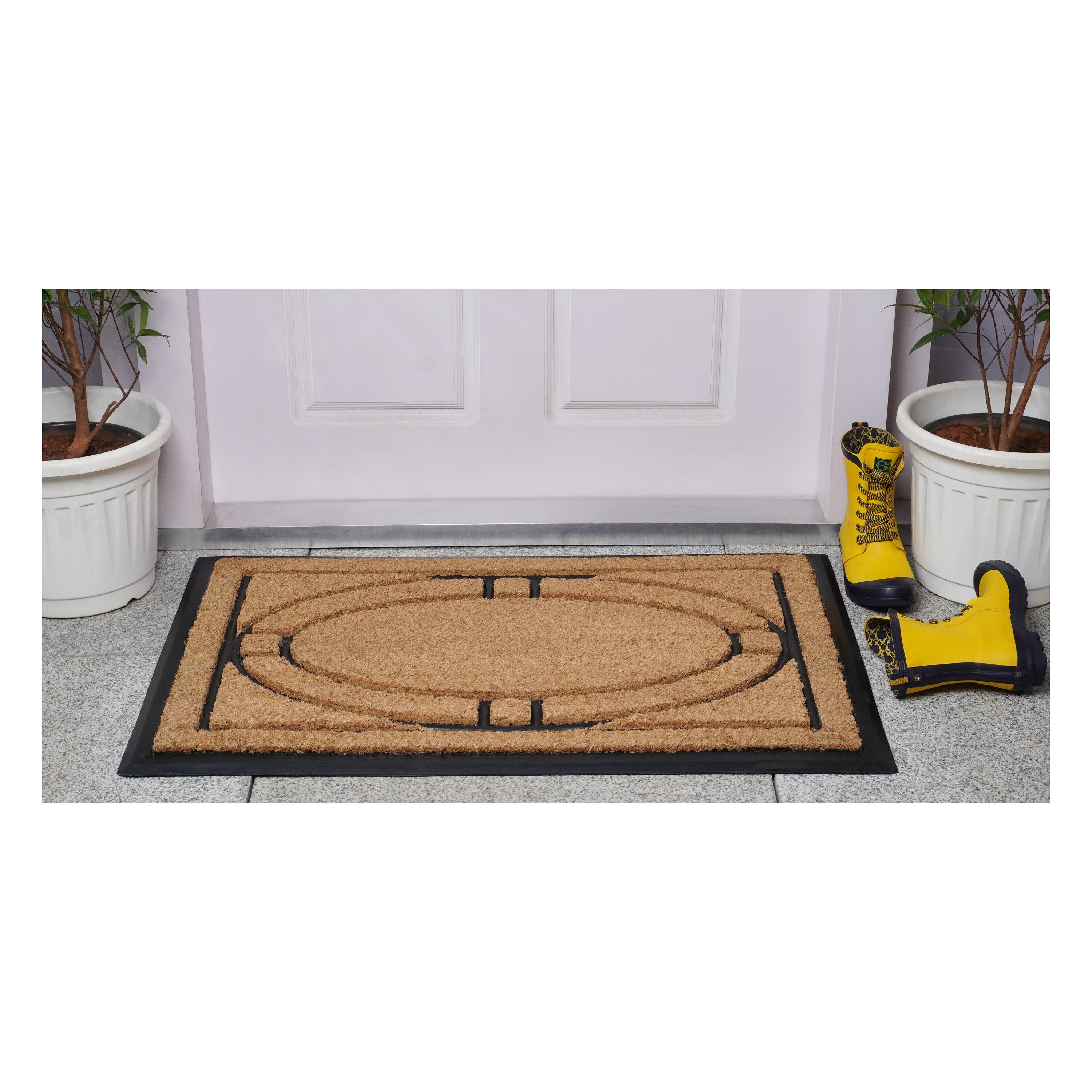 Victorian Coir and Rubber Non-Slip Outdoor Doormat 24" x 36"
