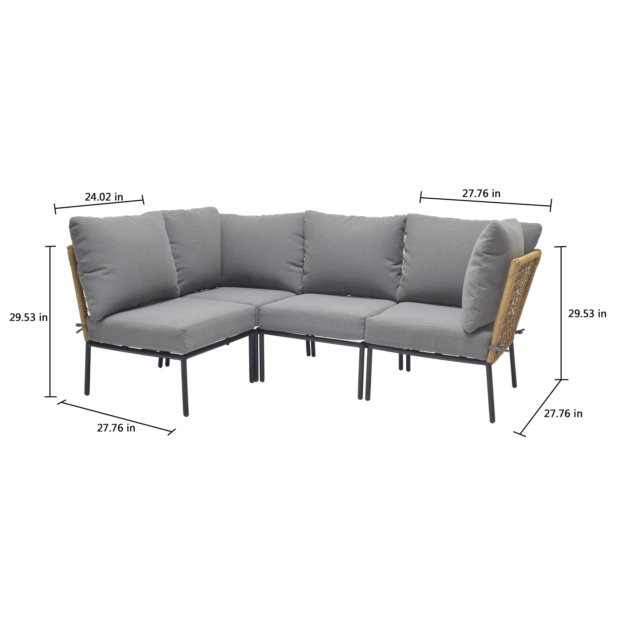 Mainstays greyson online square 4pc sectional