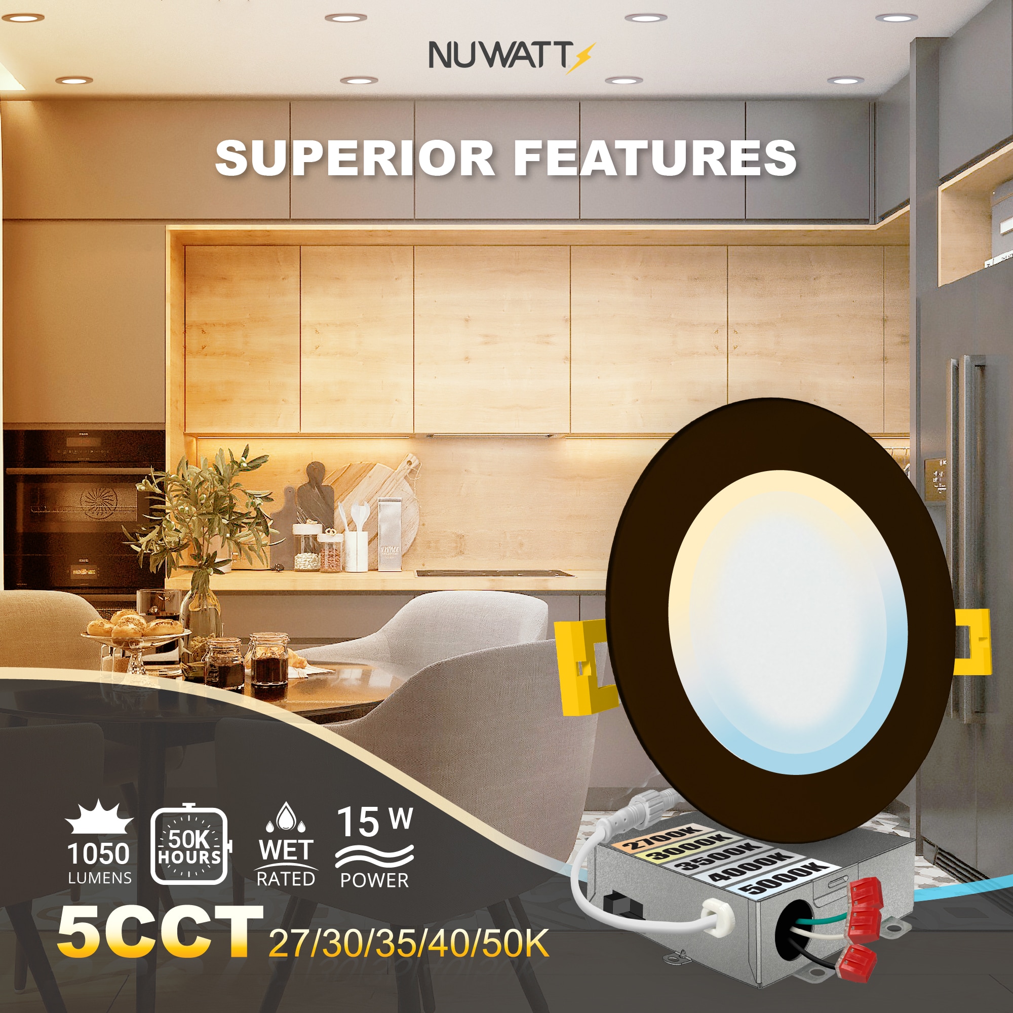 NUWATT NW-P-DL-6-15W5CTBZ6P Led-Retrofit-Downlight - View #3