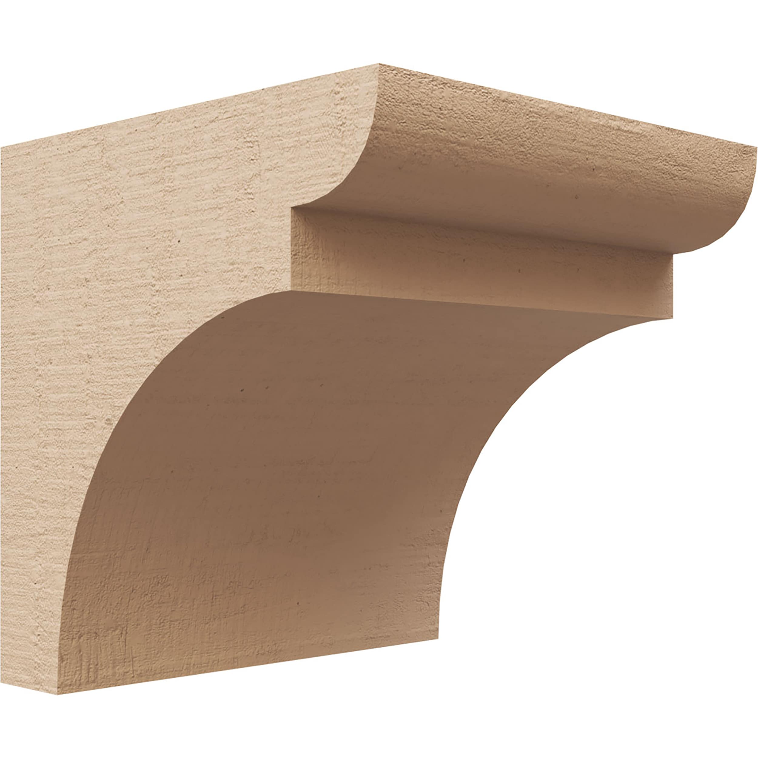 Ekena Millwork CORU05X05X05YORRCPR 5-in x 5-in x 5-in Rough Cedar Woodgrain TimberThane Primed Urethane Paintable/Stainable Corbel
