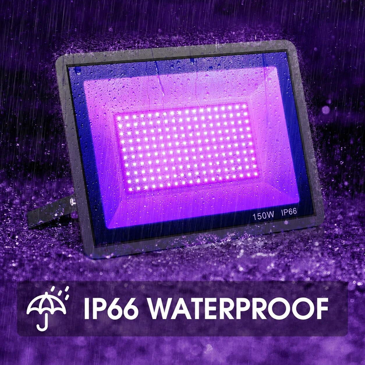 AKSCYZM 4 Pack 300W LED Black Flood Light Outdoor with Plug and Switch ...