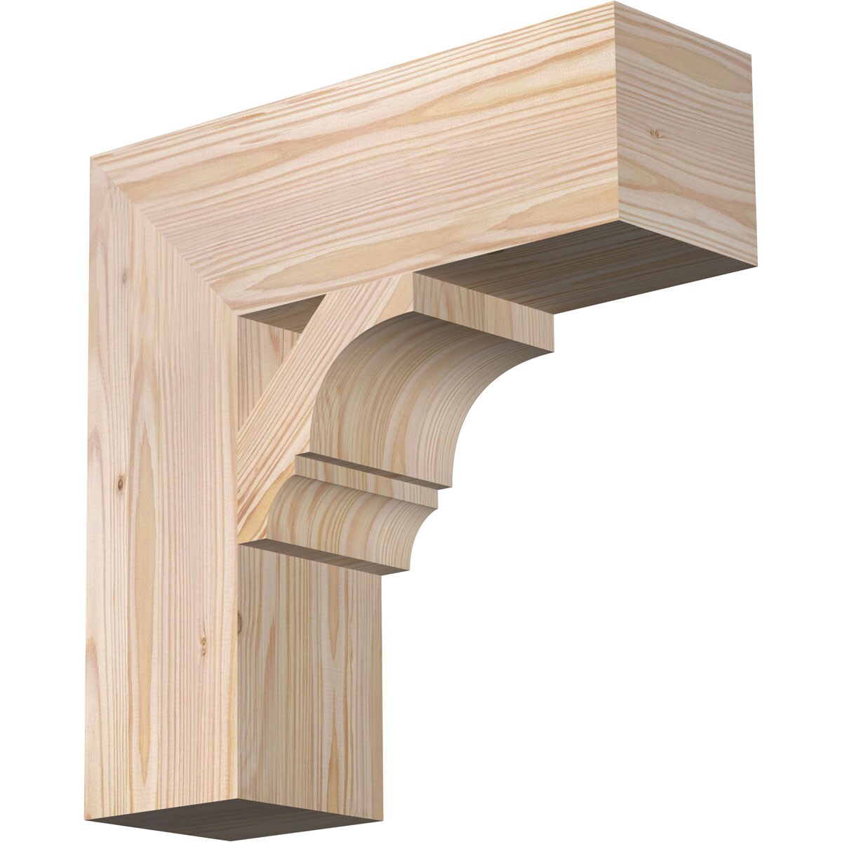 Ekena Millwork BKT06X18X18BOA05SDF Balboa block smooth 5-1/2-in x 18-in x 18-in Douglas fir Brown Wood Standard bracket