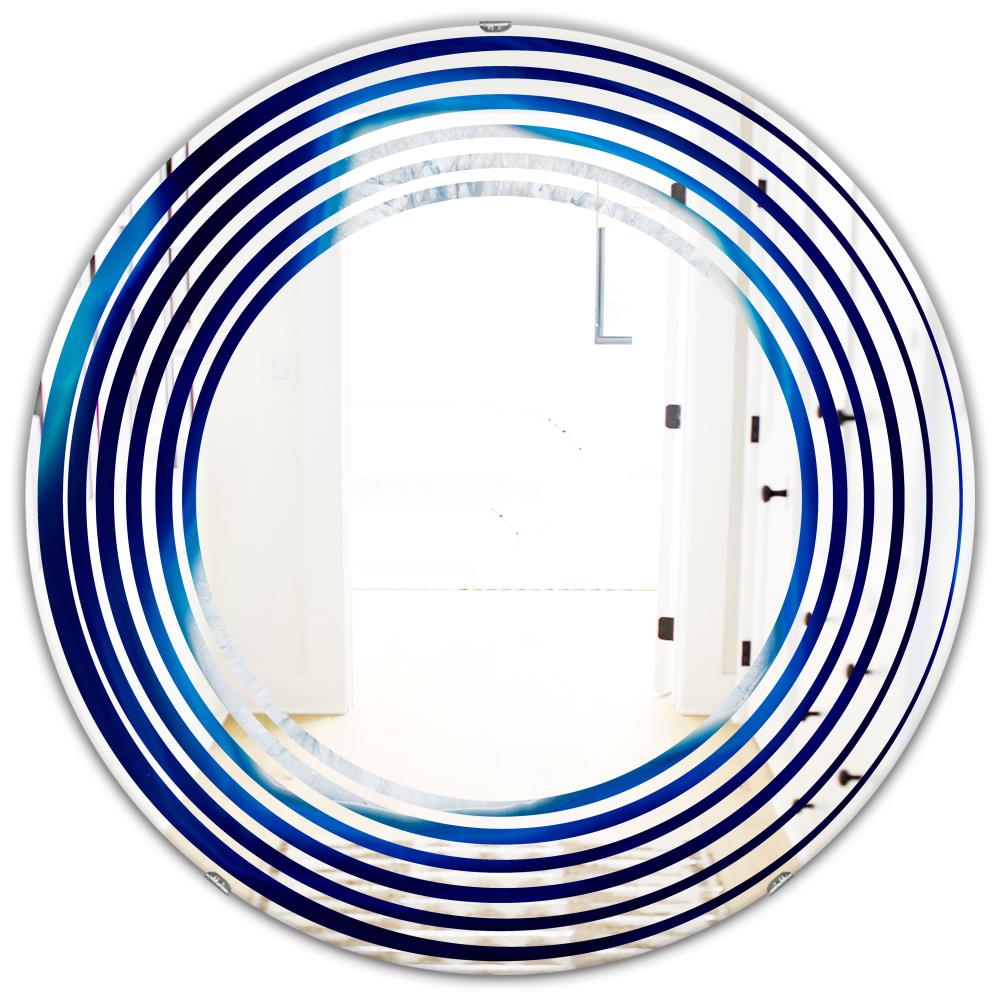 Designart Designart Mirrors 24-in L x 24-in W Round Blue Polished Wall ...