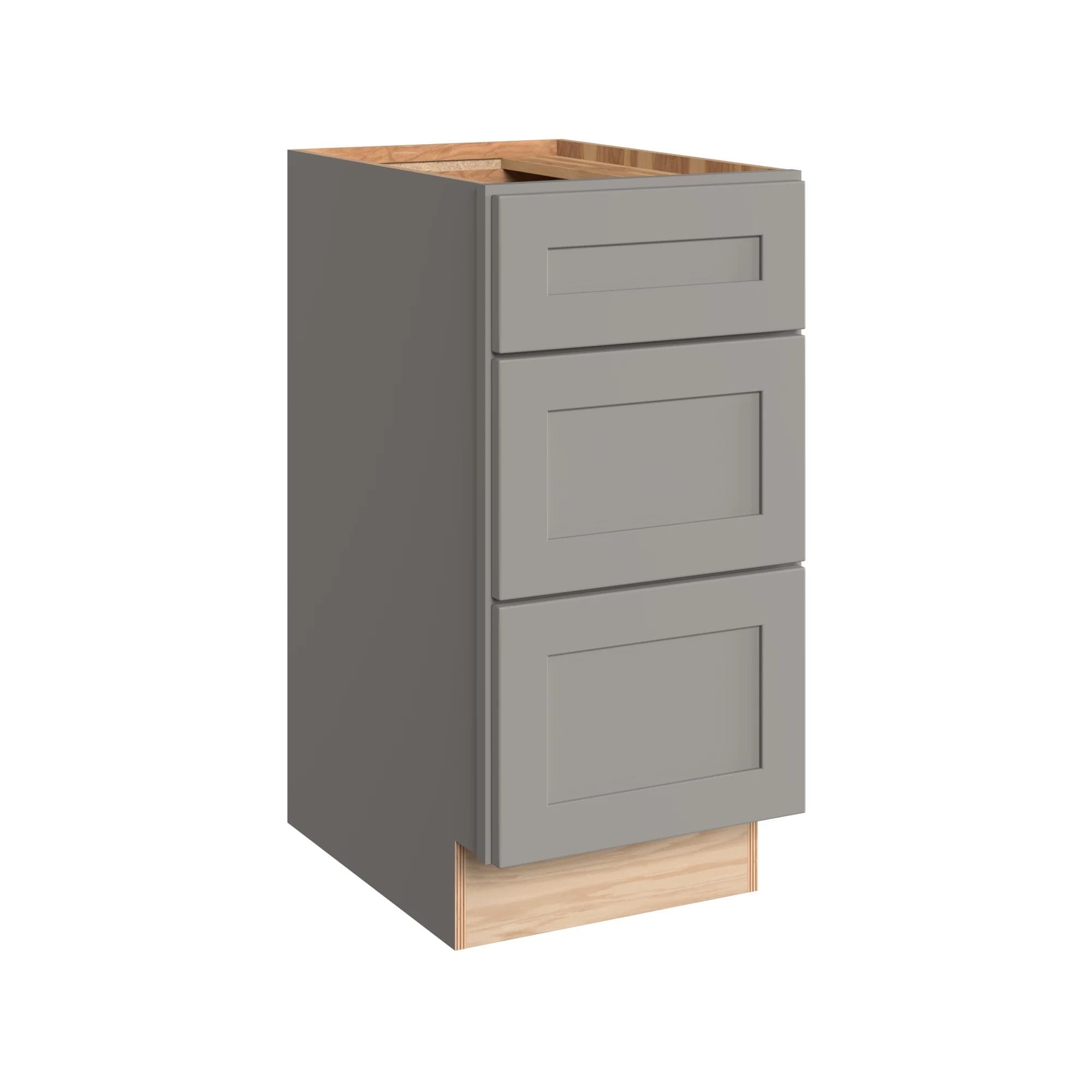 KraftMaid Momentum VBD152131.3G81 15-in Pebble Grey Bathroom Vanity Base Cabinet without Top