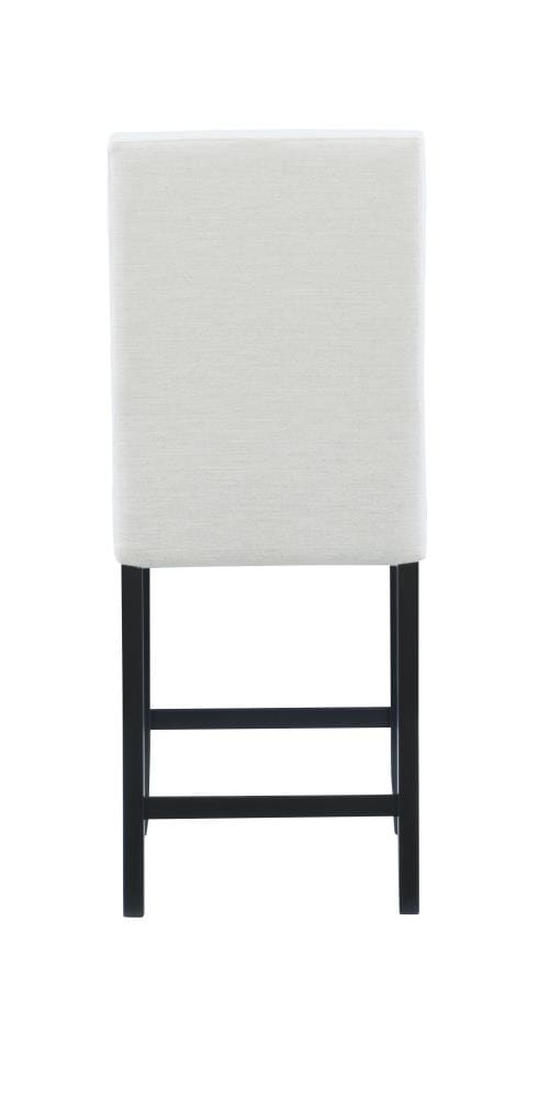 Stewart 24" White Upholstered Counter Stool with Nailhead Trim