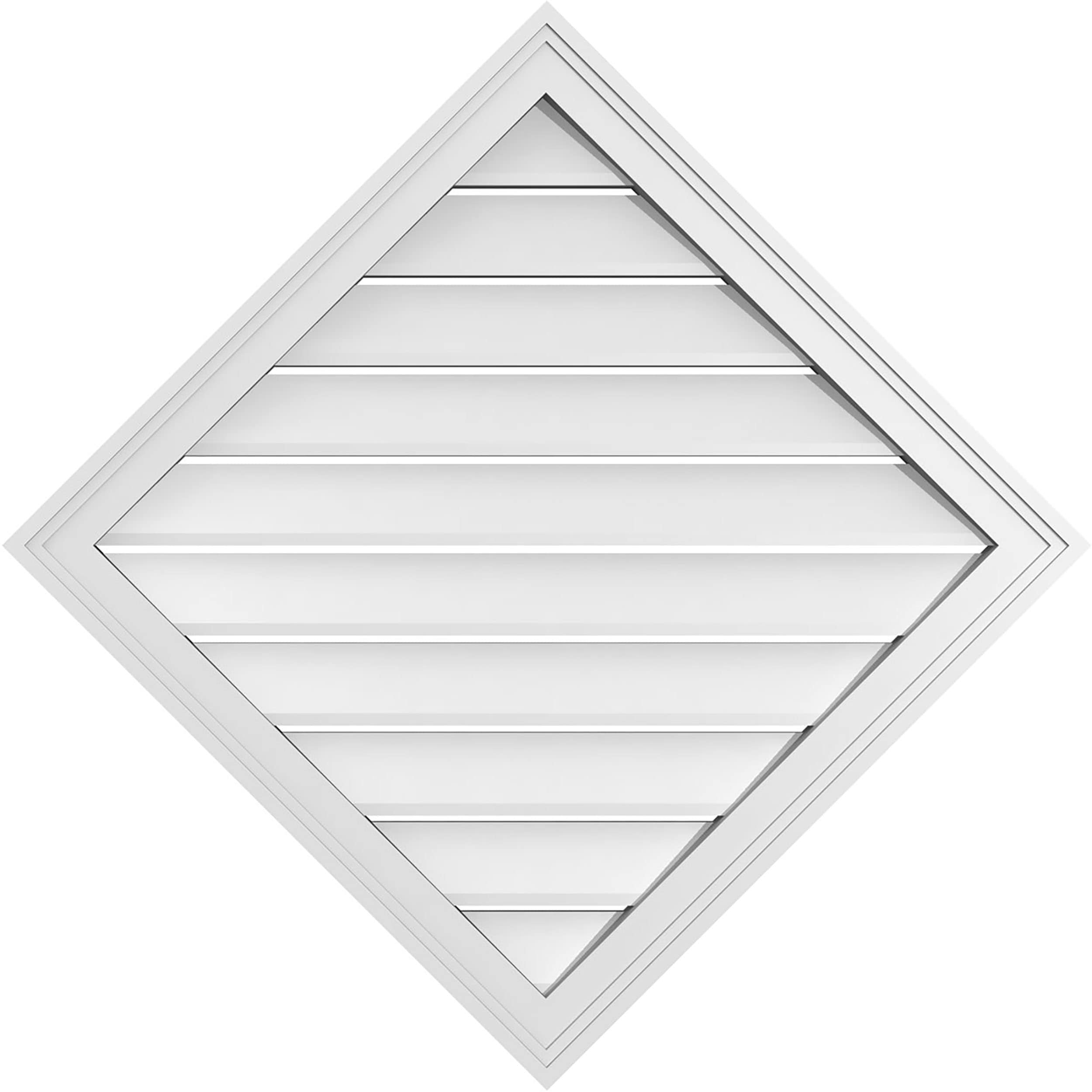 Ekena Millwork GVPDI32X3202SN 32-Inches x 32-Inches Off-white Diamond PVC Gable Louver Vent