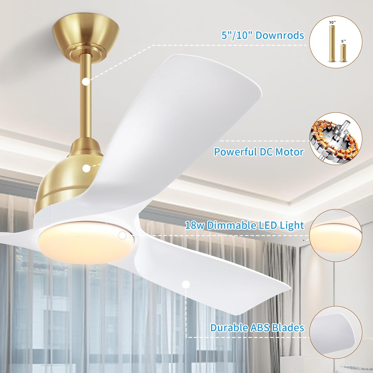 Sofucor L-54K002SMTY-BGWHABS Ceiling-Fans - View #4